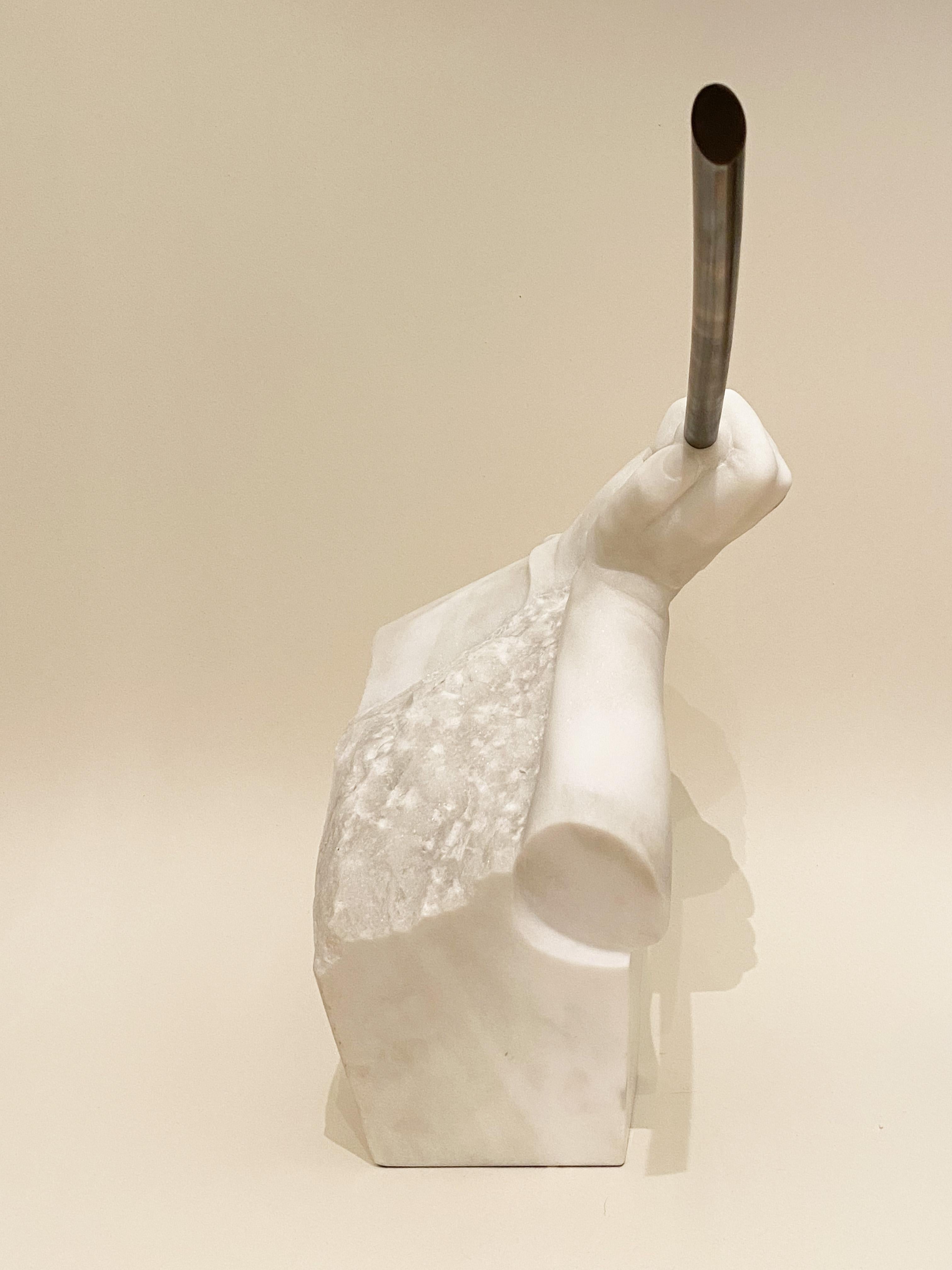 Scultura postmoderna di mani in marmo di Carrara di Eric Theret, Francia, anni Novanta. in vendita 4