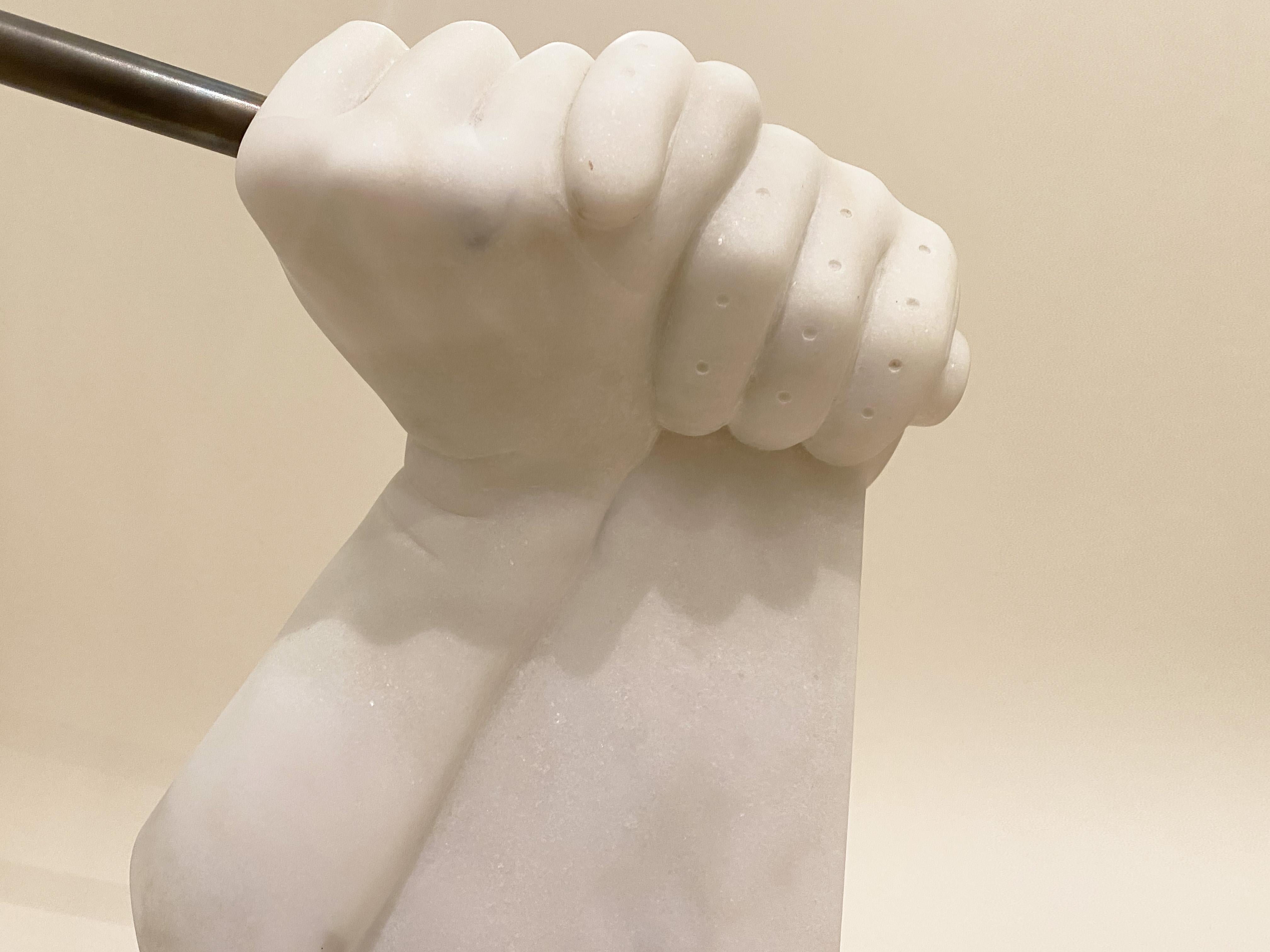 Scultura postmoderna di mani in marmo di Carrara di Eric Theret, Francia, anni Novanta. in vendita 9