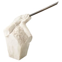 Sculpture postmoderne des mains en marbre de Carrare d'Eric Theret, France, années 1990