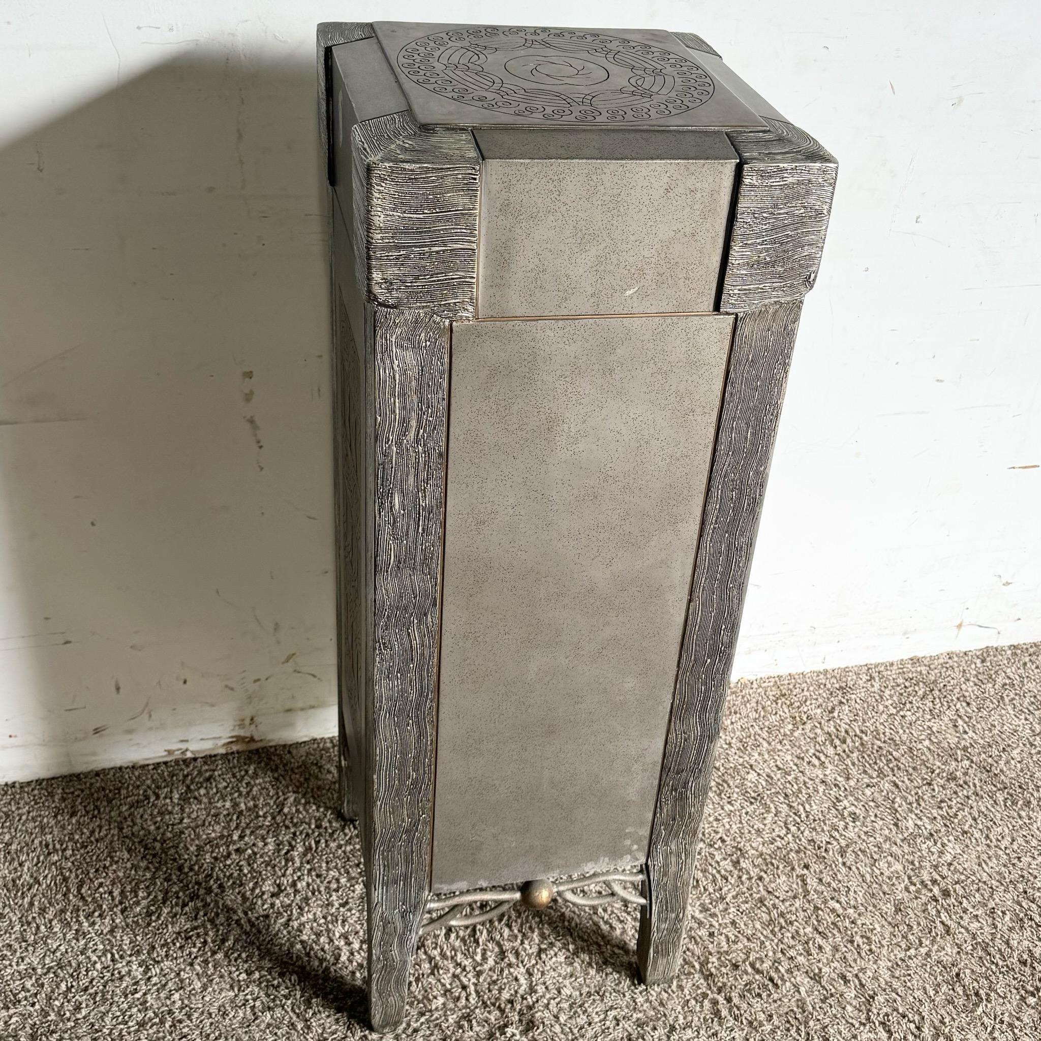 Postmodern Carved Jewelry Chest/Lingerie Armoire For Sale 4