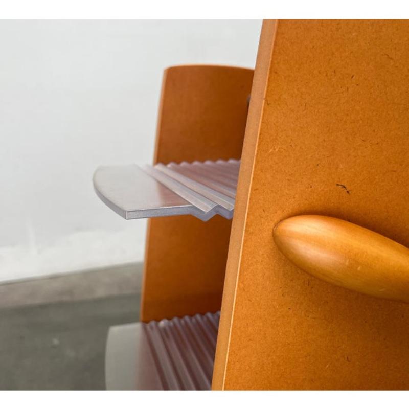 Postmodern CD Rack Tower in Wood, Metal and Plastic from Ezech, 1980s For Sale 9