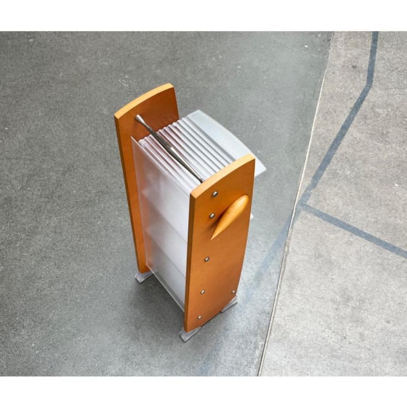 Postmodern CD Rack Tower in Wood, Metal and Plastic from Ezech, 1980s In Good Condition For Sale In Hamburg, DE