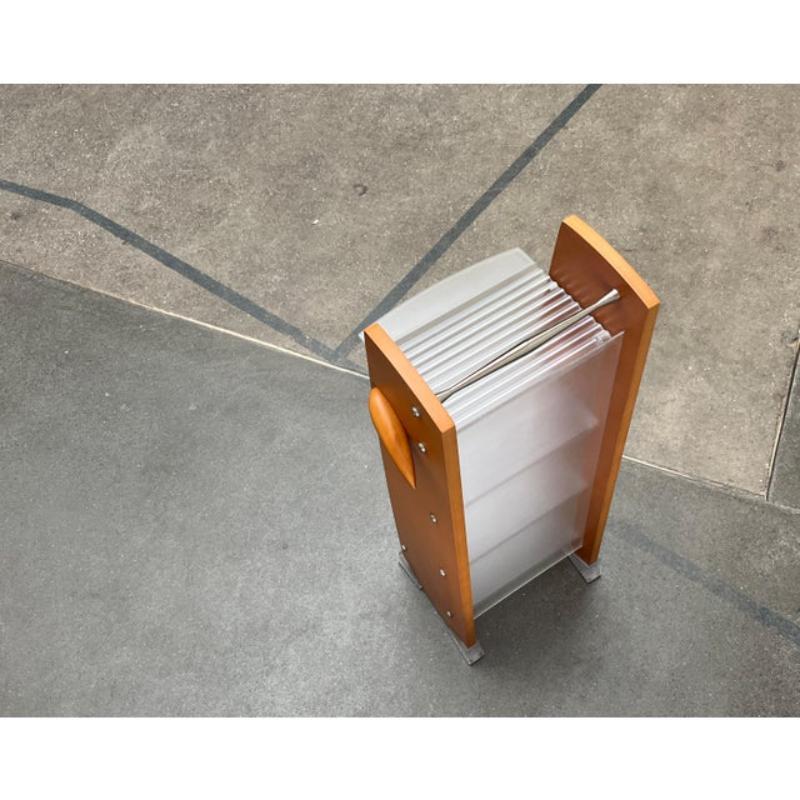20th Century Postmodern CD Rack Tower in Wood, Metal and Plastic from Ezech, 1980s For Sale