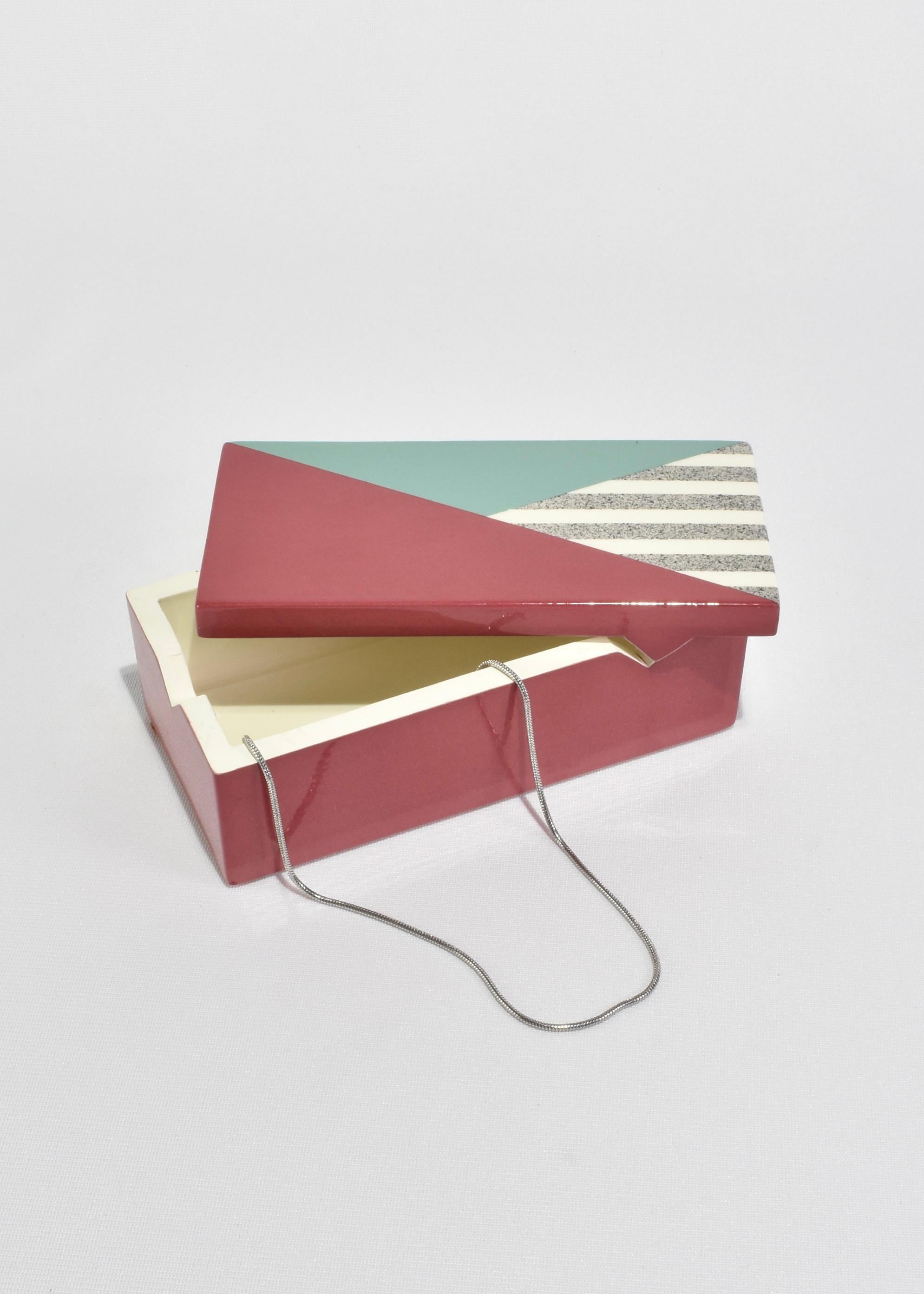 Late 20th Century Postmodern Ceramic Box For Sale