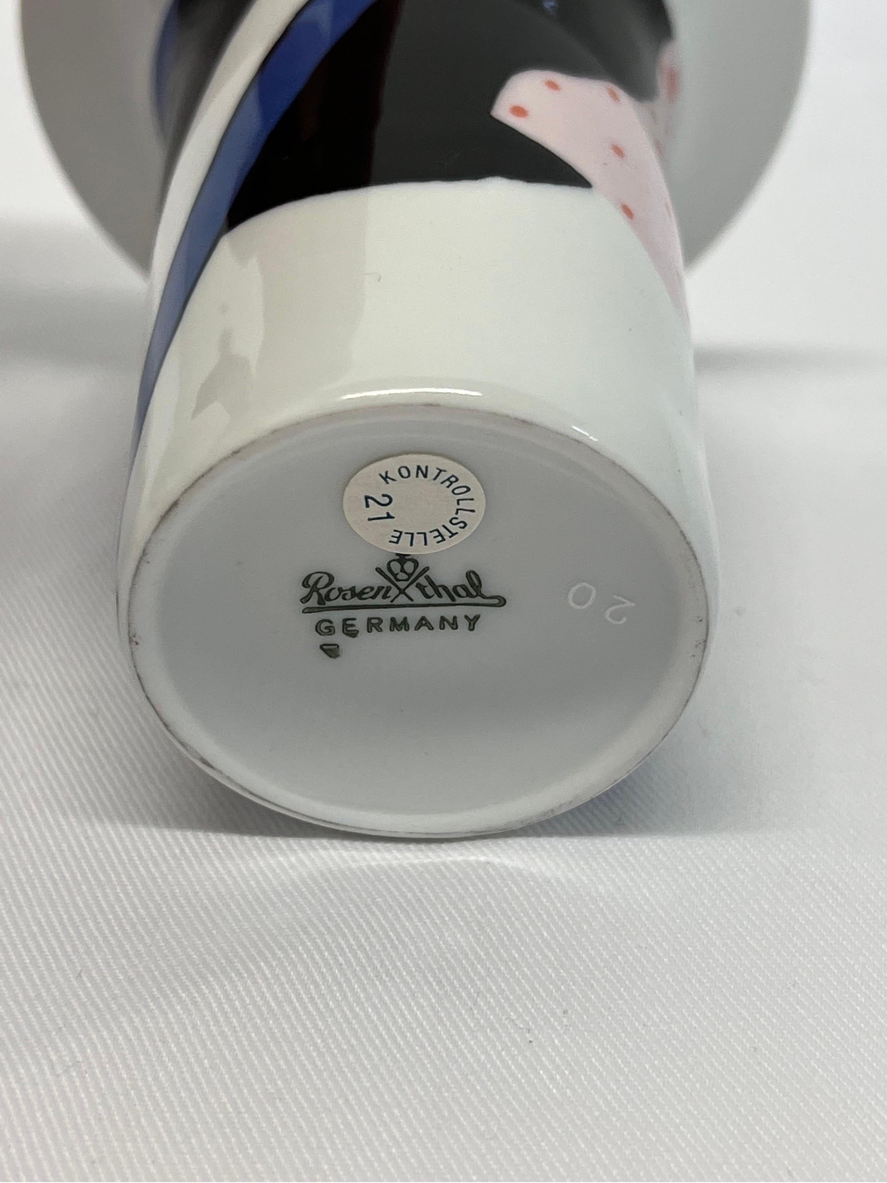 Vaso postmoderno in ceramica per Rosenthal, anni '80 in vendita 3