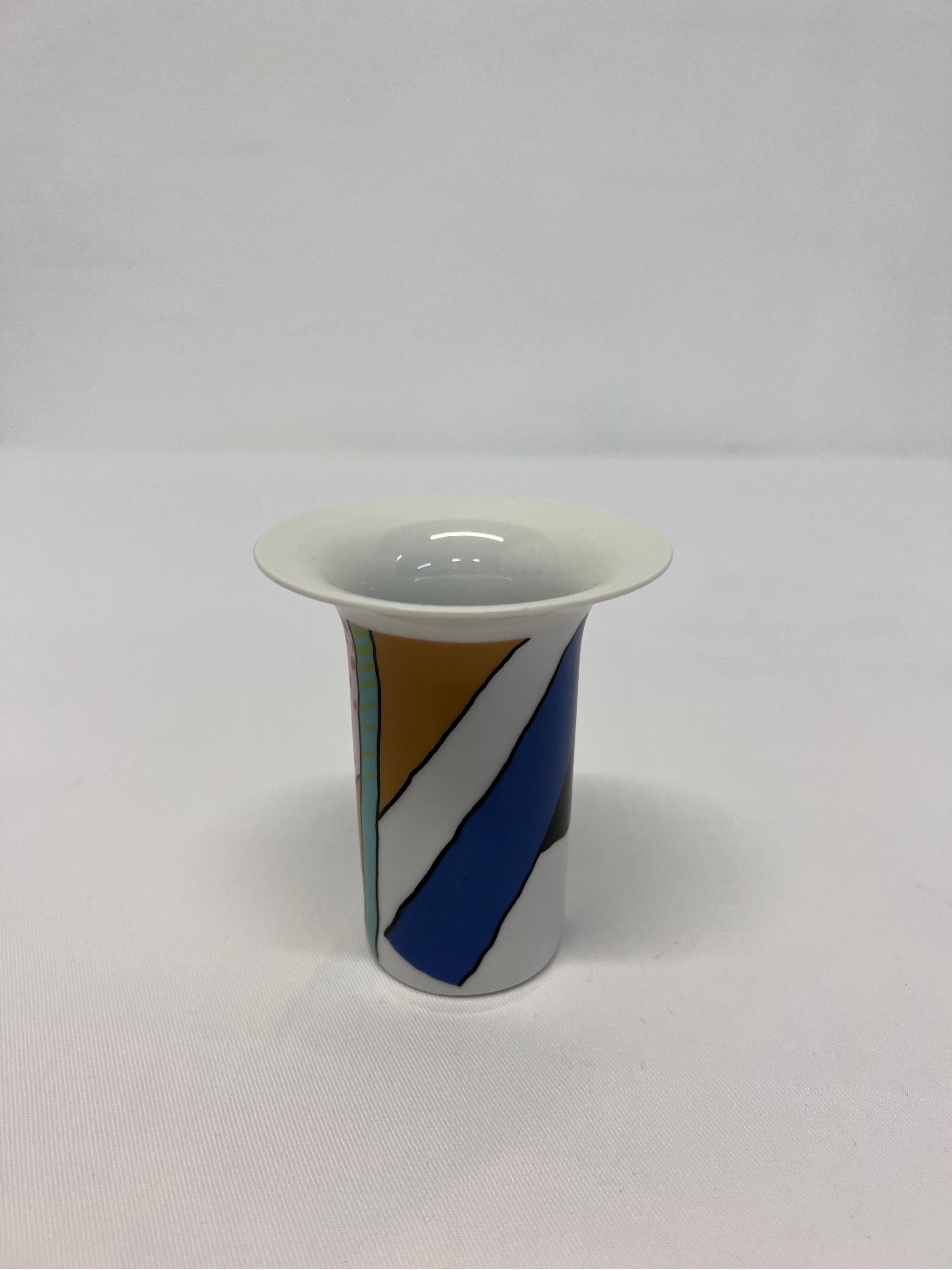 Post-Modern Postmodern Ceramic Bud Vase for Rosenthal, 1980s For Sale