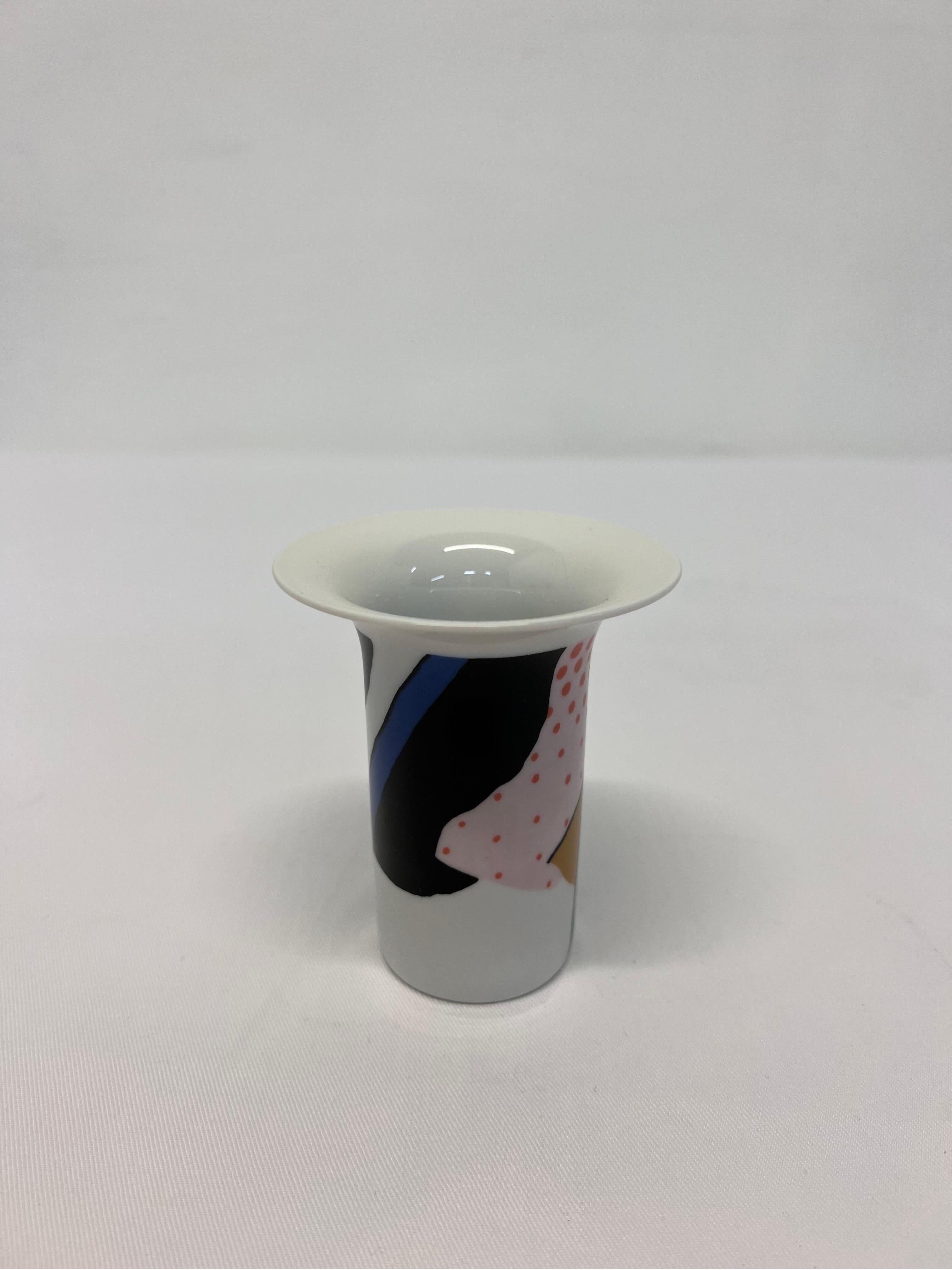 Porcelain Postmodern Ceramic Bud Vase for Rosenthal, 1980s For Sale