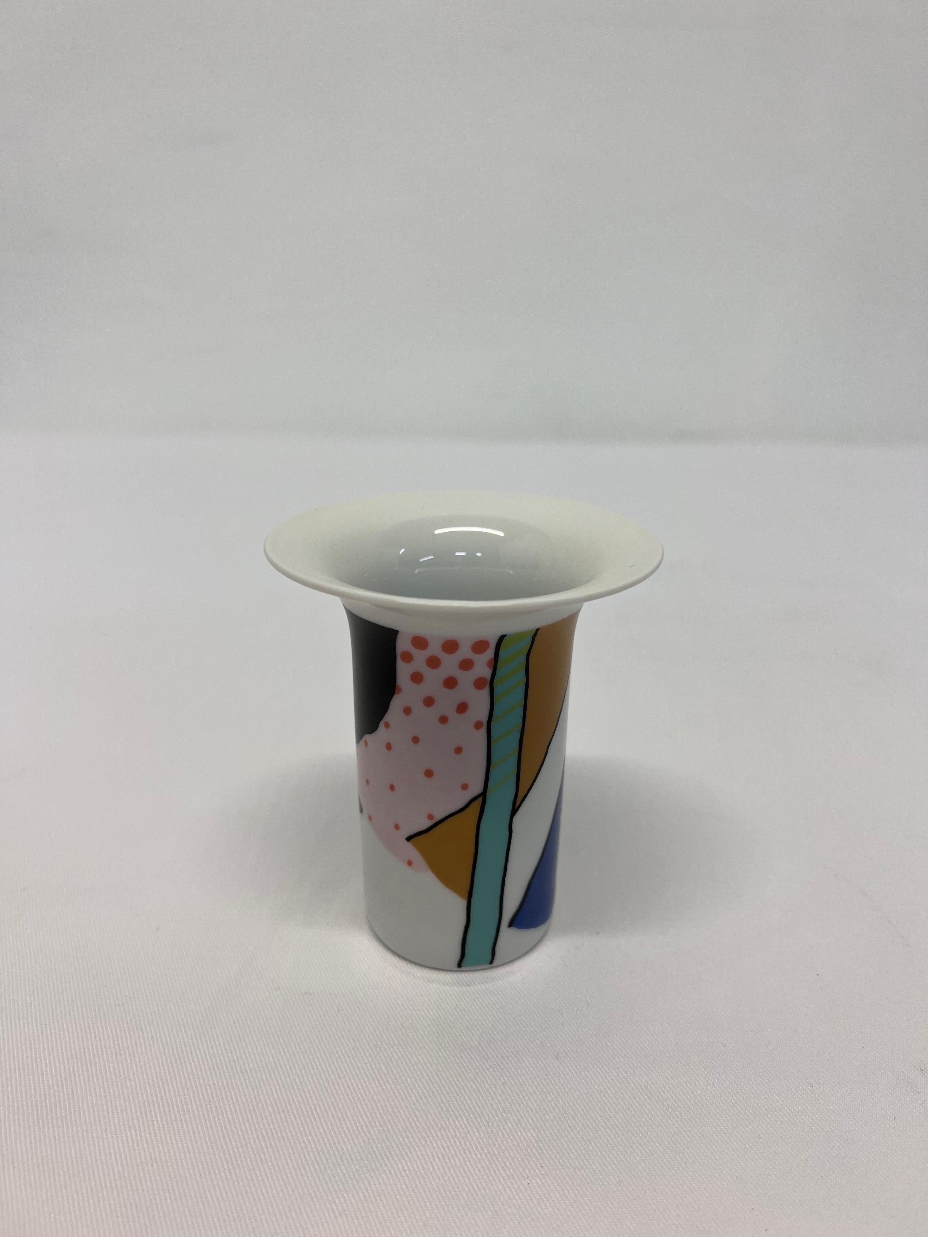 Vase à bourgeons en céramique postmoderne pour Rosenthal, années 1980 en vente 1