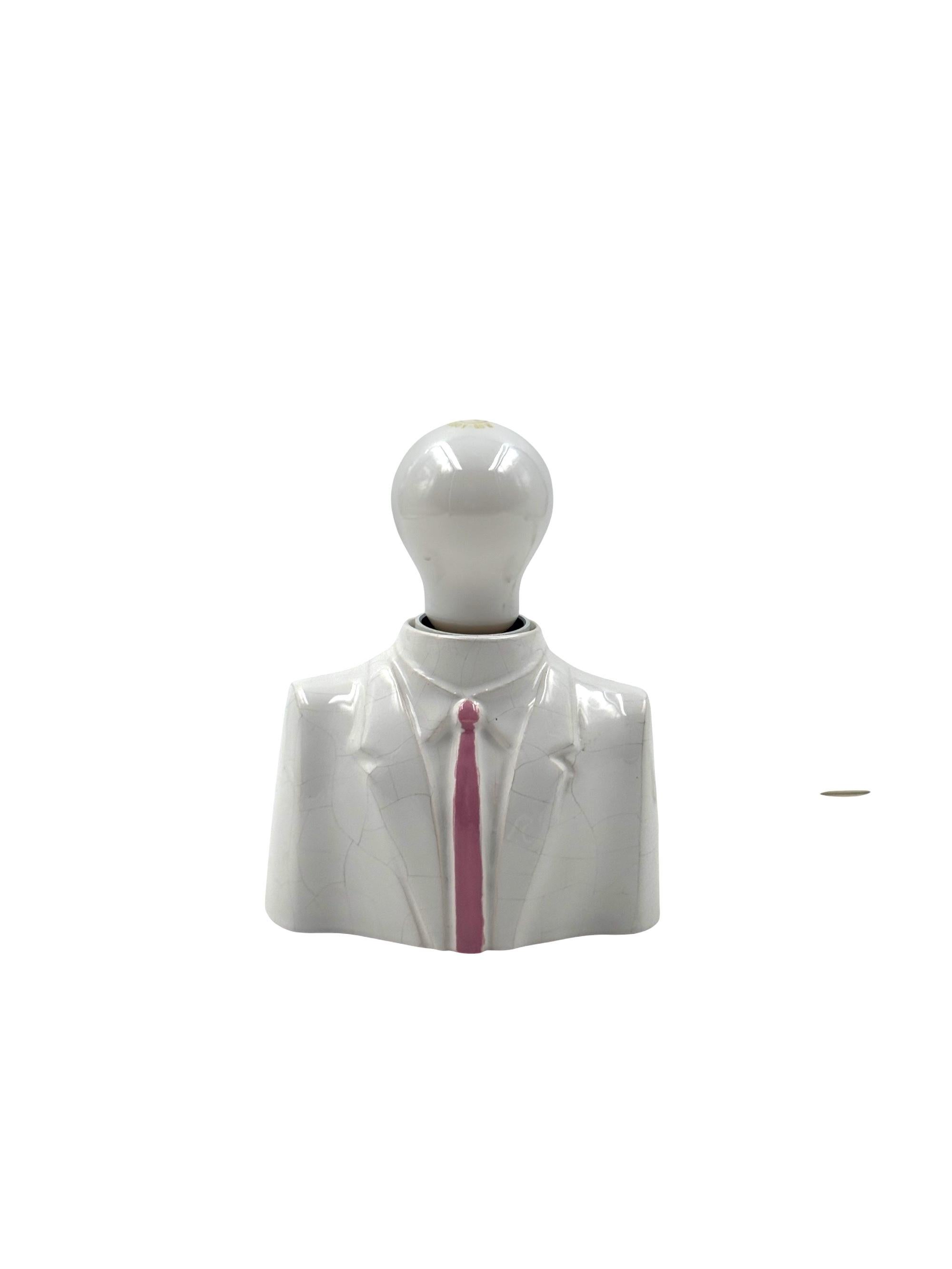 Lámpara de sobremesa posmoderna en forma de busto de cerámica, Italia Años 80 Cerámico en venta