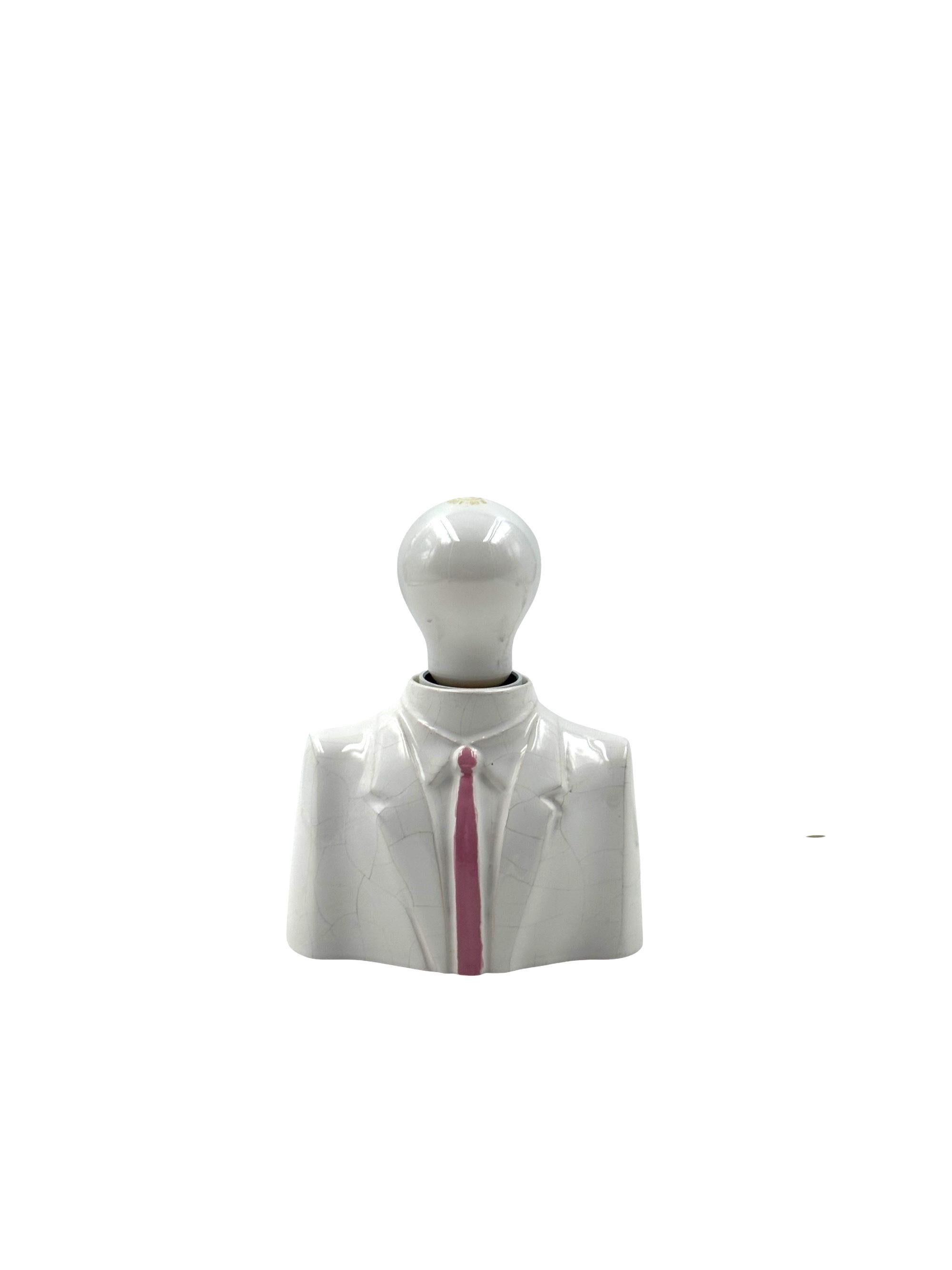 Lámpara de sobremesa posmoderna en forma de busto de cerámica, Italia Años 80 en venta 2
