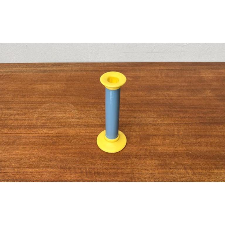 Postmodern Ceramic Candleholder by Gallo Design for Villeroy & Boch, 1980s, in Very Good conditions. Designed 1980 to 1989 This piece has an attribution mark.

Additional information:
Materials: Ceramic
Style: Memphis, Postmodern
Color: Blue
Item