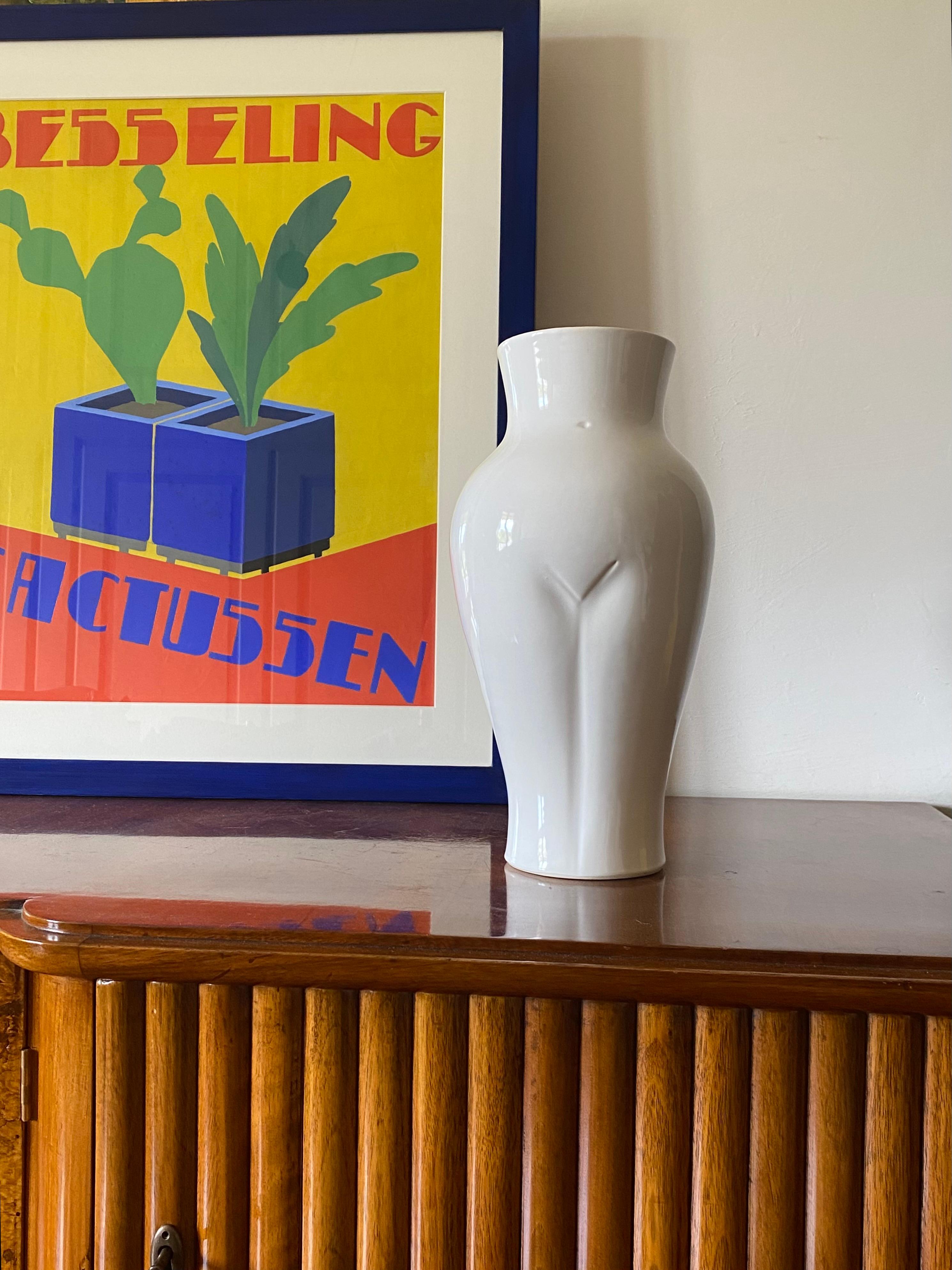 French Postmodern ceramic 'Femme' vase, Baba, Vallauris France ca. 1980s For Sale