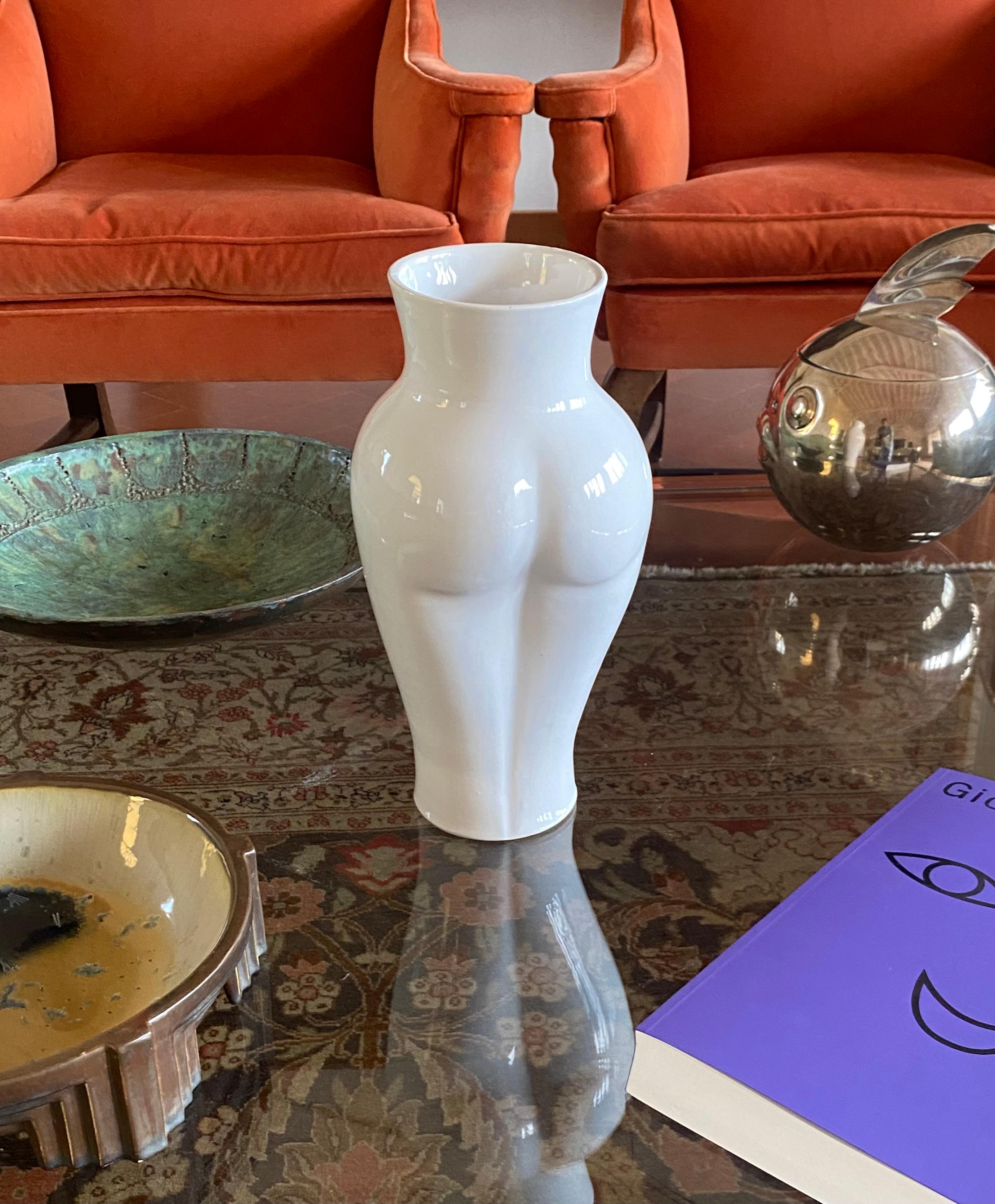 Late 20th Century Postmodern ceramic 'Femme' vase, Baba, Vallauris France ca. 1980s For Sale
