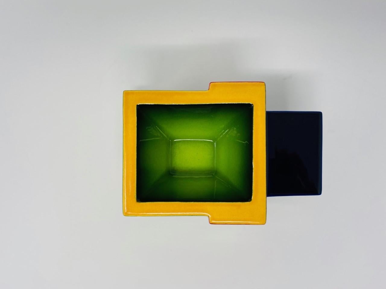 Postmodern Ceramic Fred Stodder Geometric Mug In Good Condition In San Diego, CA