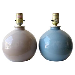 Postmodern Ceramic Spherical Table Lamps - a Pair