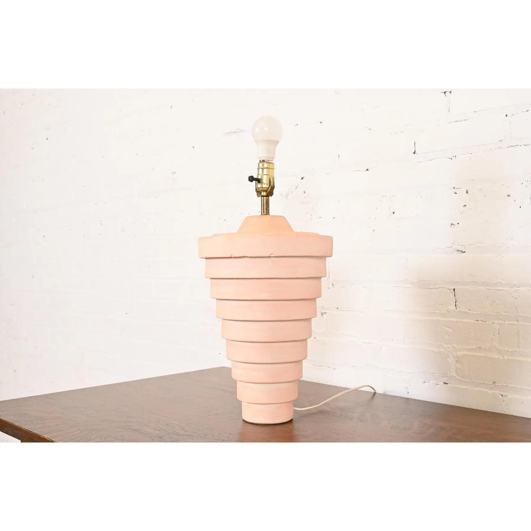 American Postmodern Ceramic Tiered Table Lamp For Sale