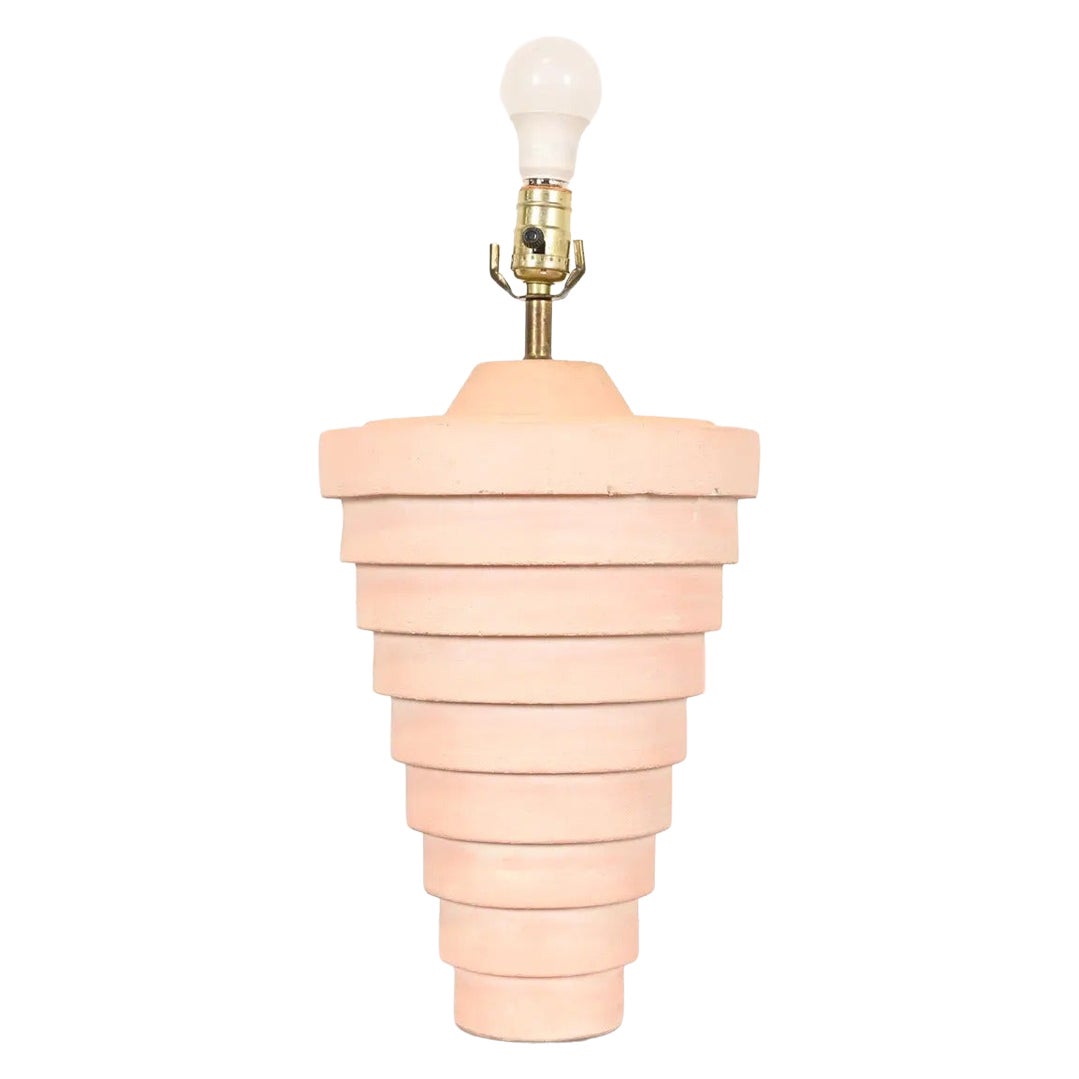 Postmodern Ceramic Tiered Table Lamp For Sale