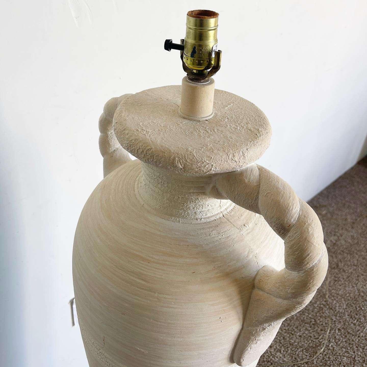 Late 20th Century Postmodern Ceramic Vase With Handles Floor Lamp by Pacific Coast Lighting For Sale