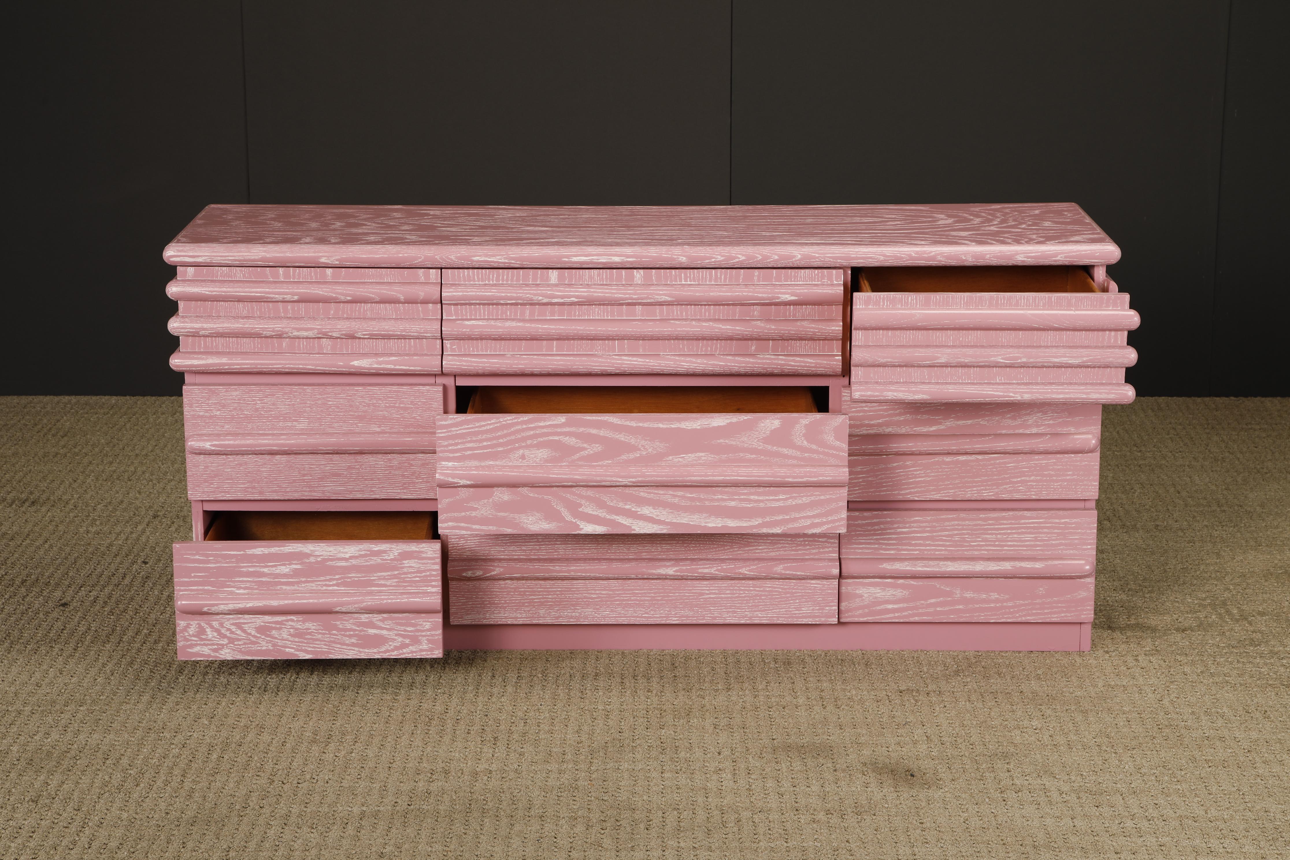 Postmodern Cerused Pink Dresser In the Style of Jay Spectre for Century, 1980s im Angebot 2