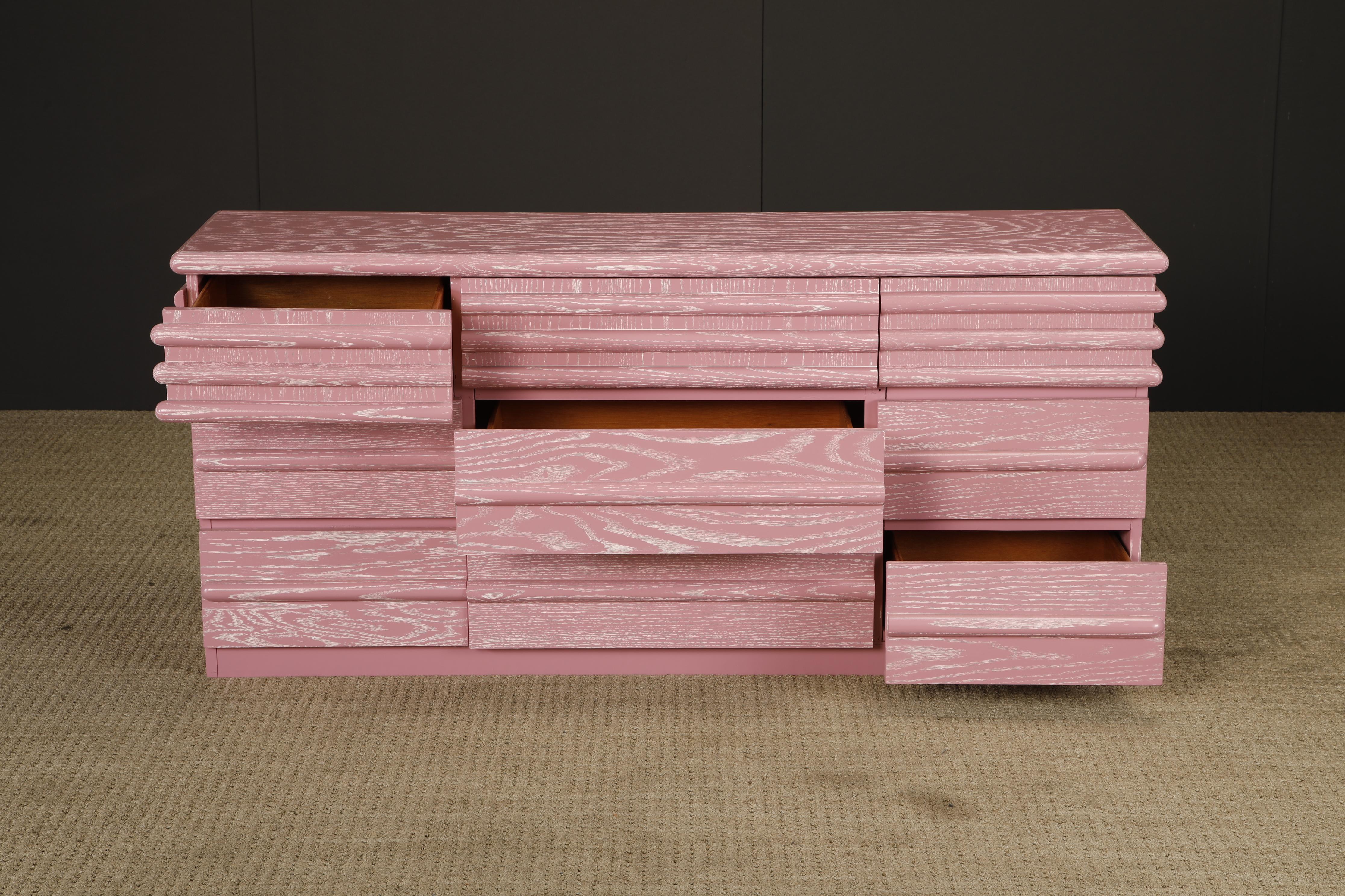 Postmodern Cerused Pink Dresser In the Style of Jay Spectre for Century, 1980s im Angebot 3