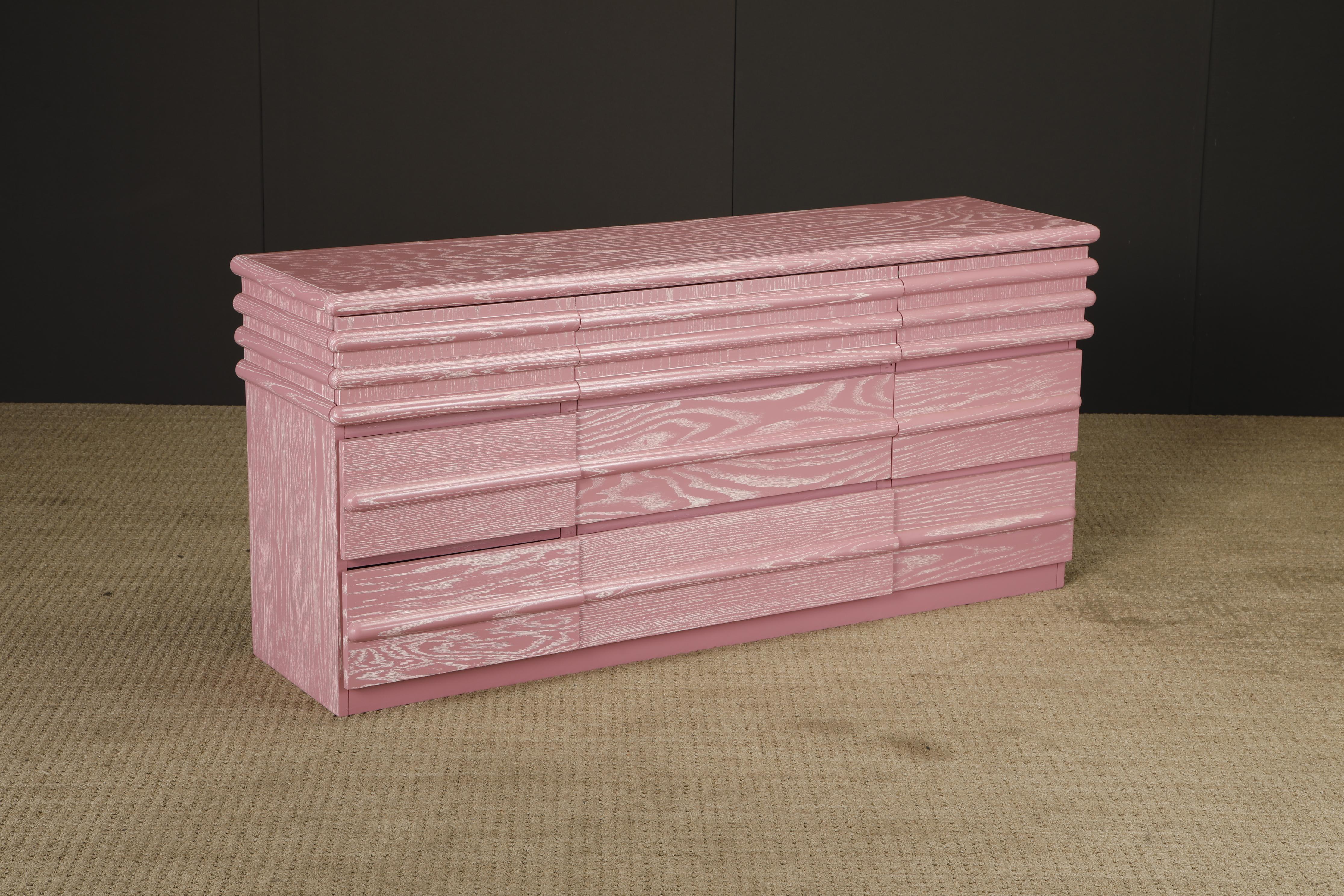 Postmodern Cerused Pink Dresser In the Style of Jay Spectre for Century, 1980s im Angebot 4