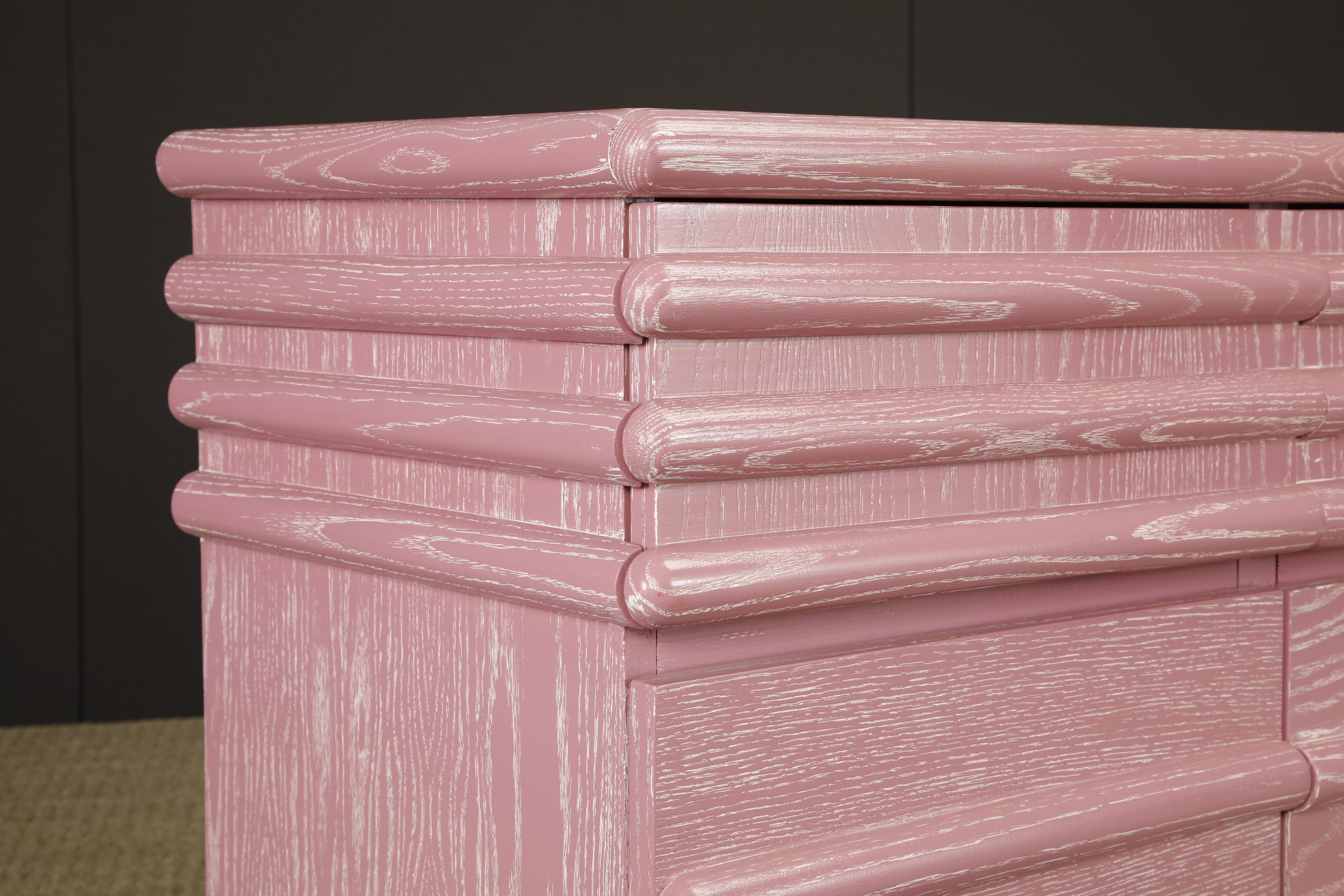 Postmodern Cerused Pink Dresser In the Style of Jay Spectre for Century, 1980s im Angebot 5