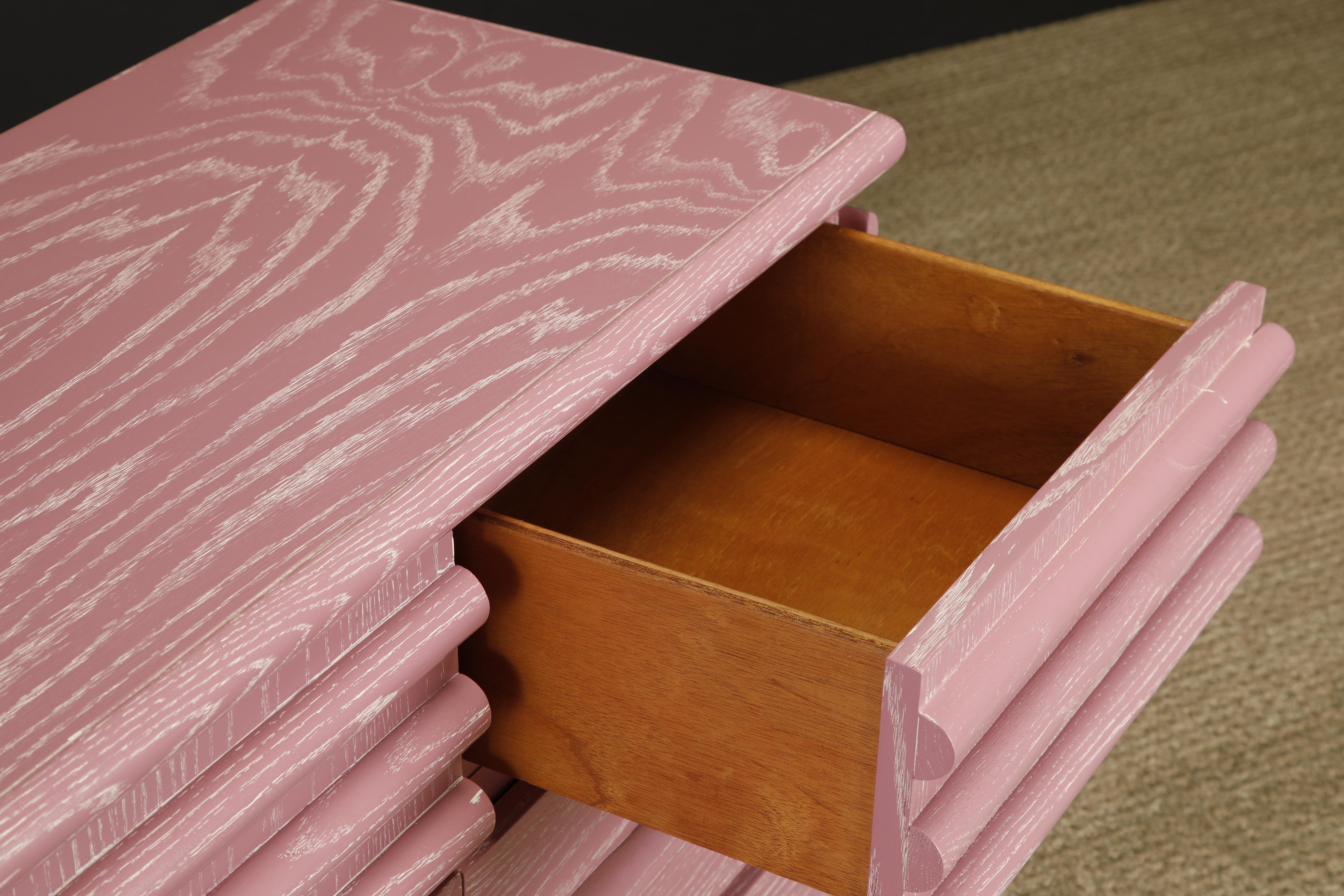 Postmodern Cerused Pink Dresser In the Style of Jay Spectre for Century, 1980s im Angebot 7