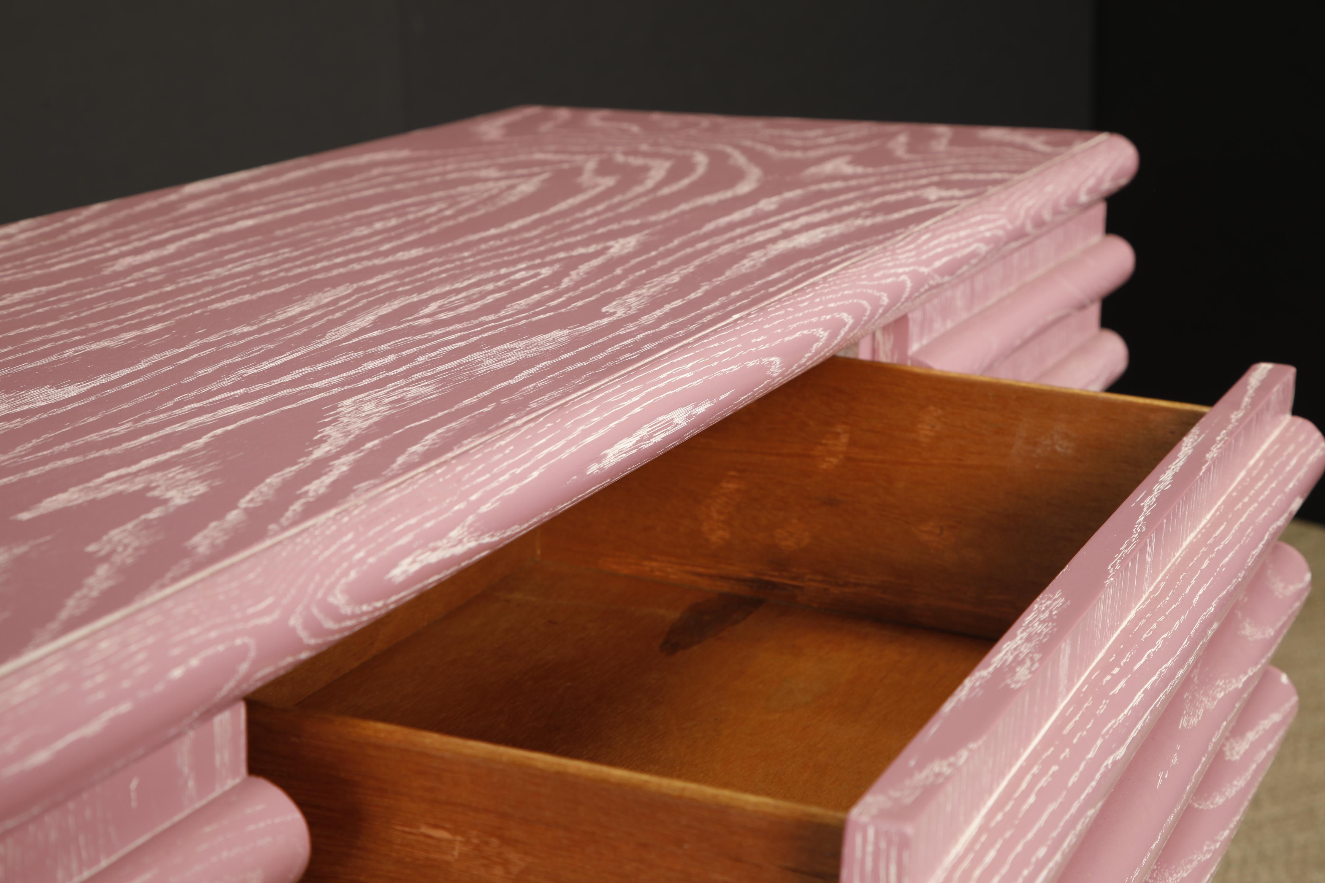 Postmodern Cerused Pink Dresser In the Style of Jay Spectre for Century, 1980s im Angebot 8