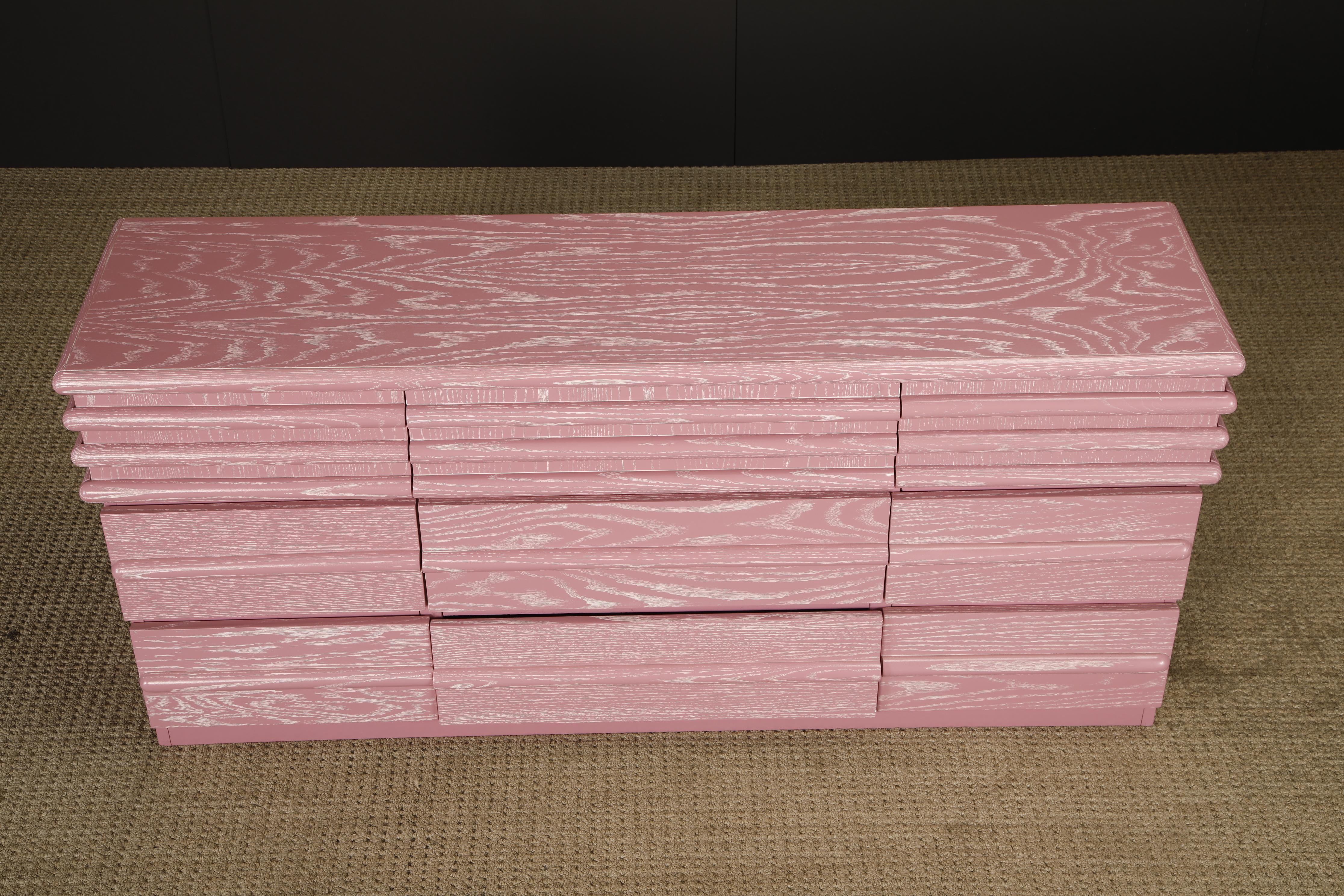 Postmodern Cerused Pink Dresser In the Style of Jay Spectre for Century, 1980s im Angebot 1