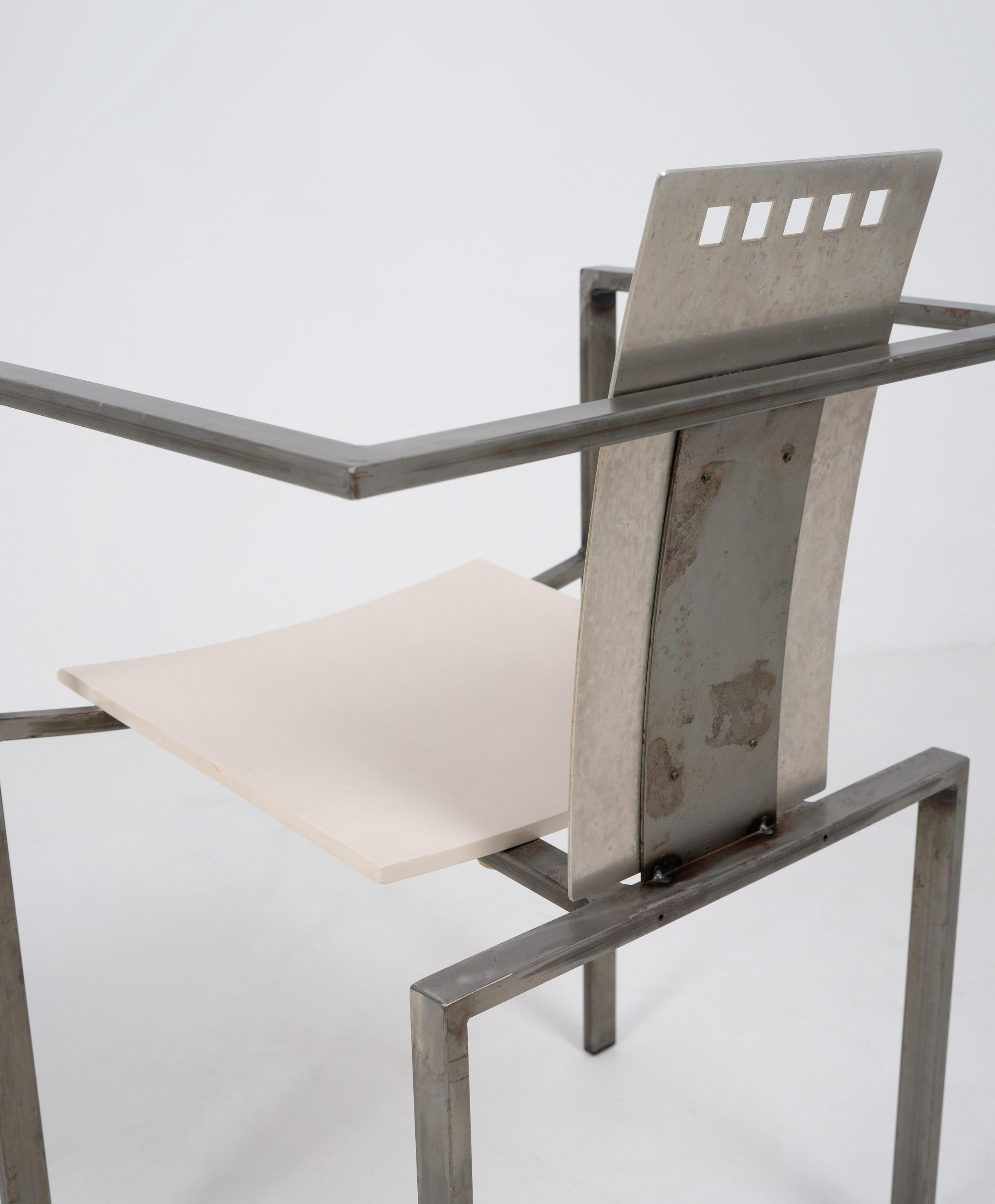 Steel Postmodern Chair by Karl Friedrich Förster, c.1980 For Sale