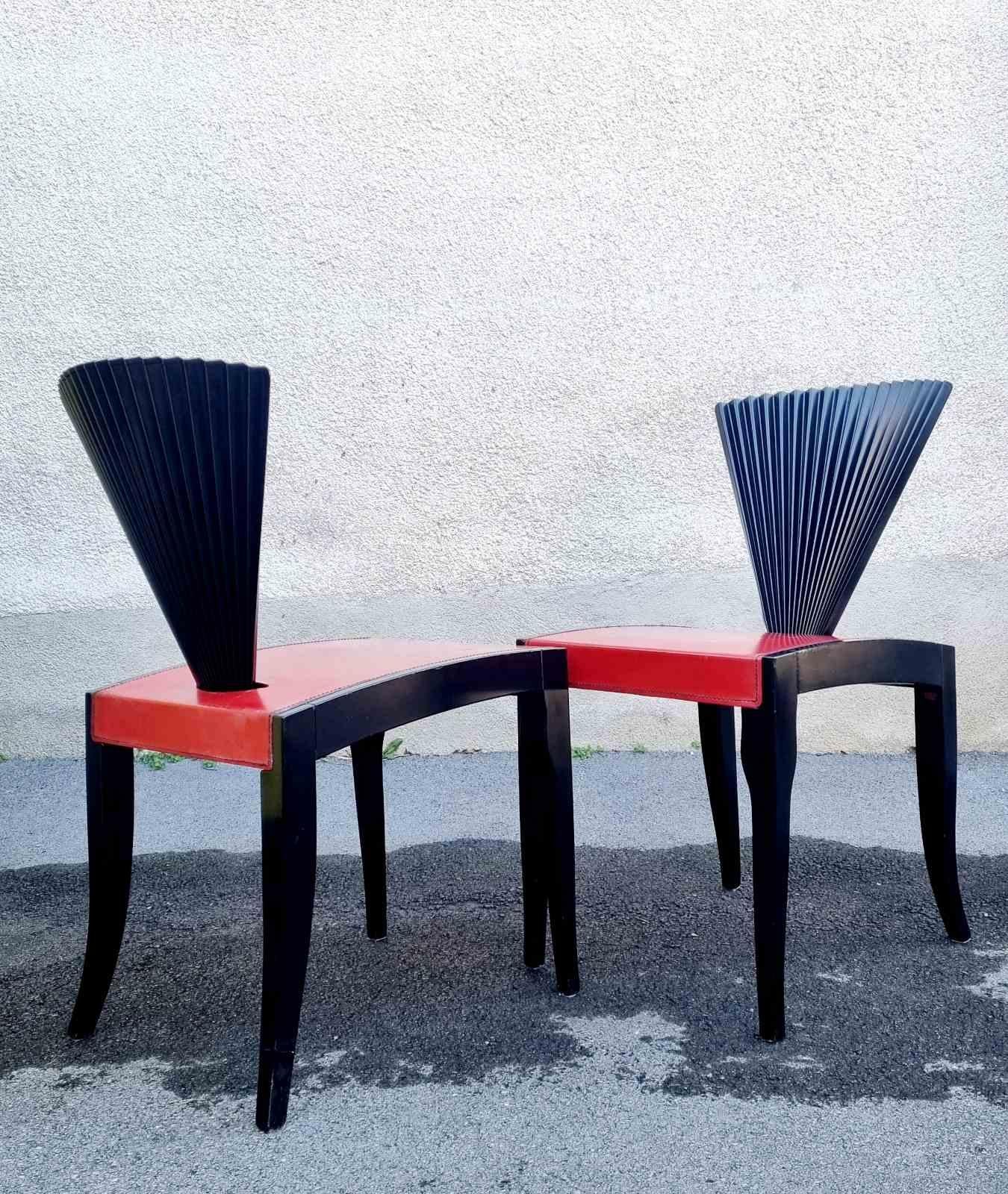 Post-Modern Postmodern Chairs Designed by Emanuelle Zenere for Cattelan, Italy 90s For Sale