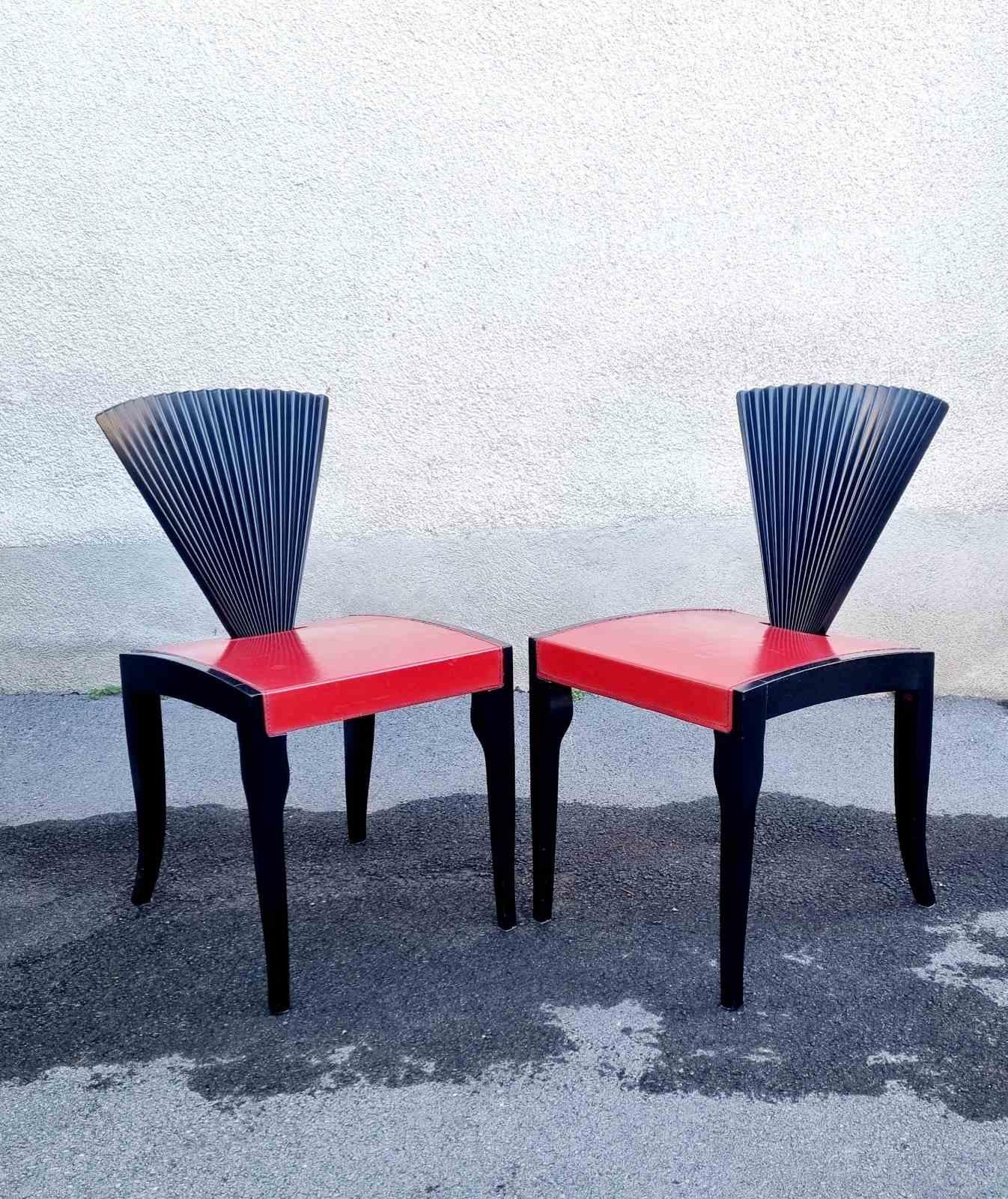 Late 20th Century Postmodern Chairs Designed by Emanuelle Zenere for Cattelan, Italy 90s For Sale
