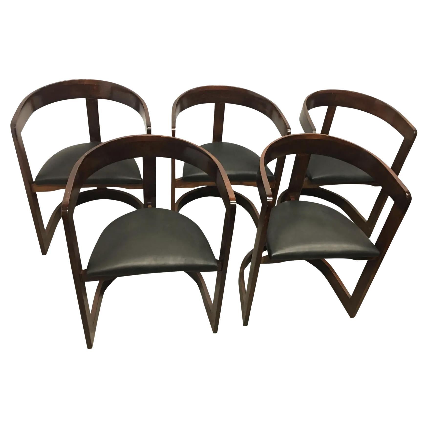 Sedie postmoderne nello stile di Scarpa- Set di 5 in vendita