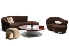 Postmodern Chaise Lounge Sofa by Weiman in New Chocolate Bouclé Upholstery