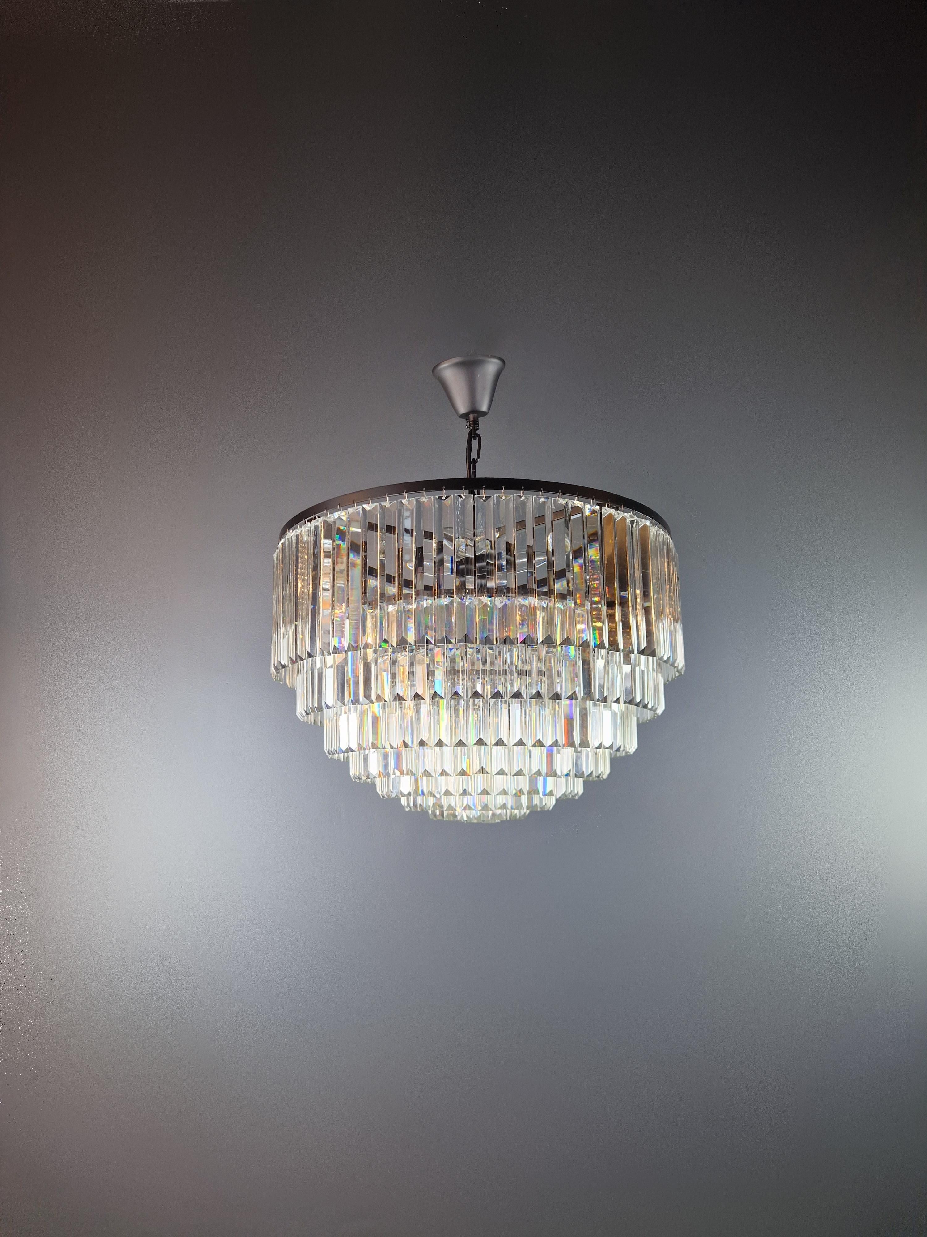 German Postmodern Chandelier Crystal Ceiling Lamp Lustre Vintage Art Nouveau For Sale