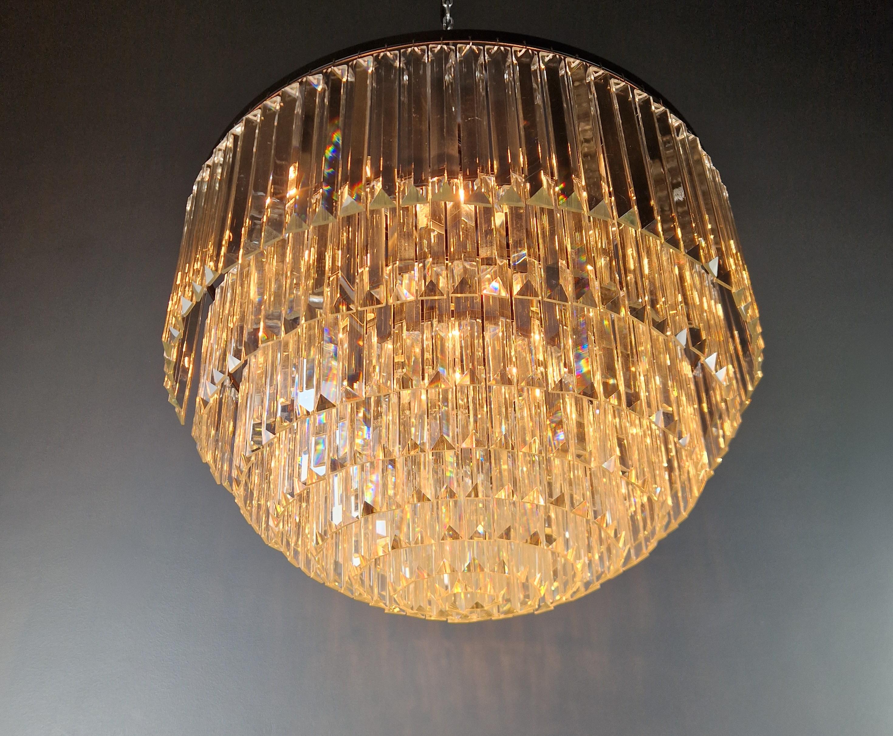 Contemporary Postmodern Chandelier Crystal Ceiling Lamp Lustre Vintage Art Nouveau For Sale