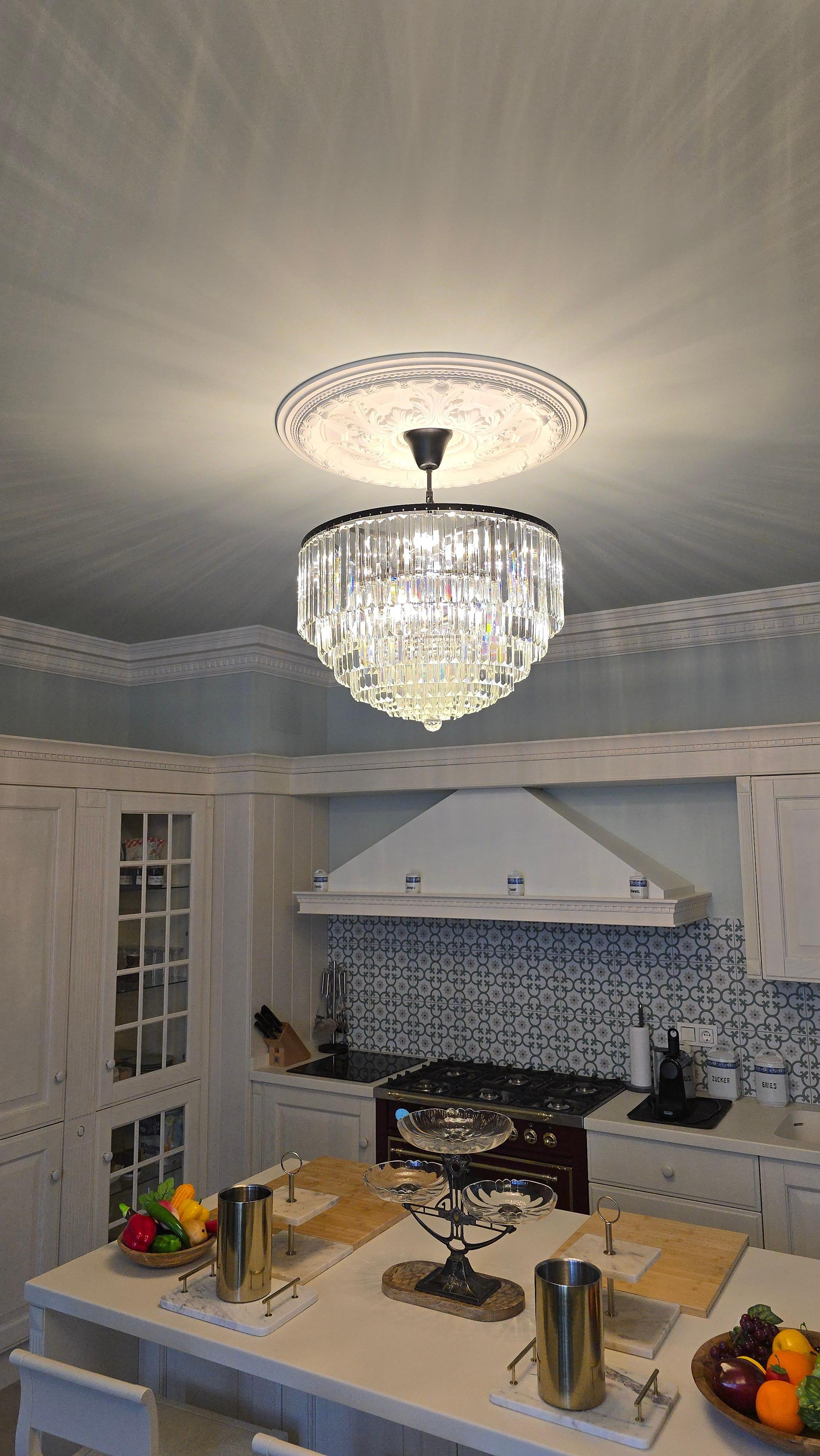 Lámpara de techo postmoderna de cristal Lustre Vintage Art Nouveau Metal en venta