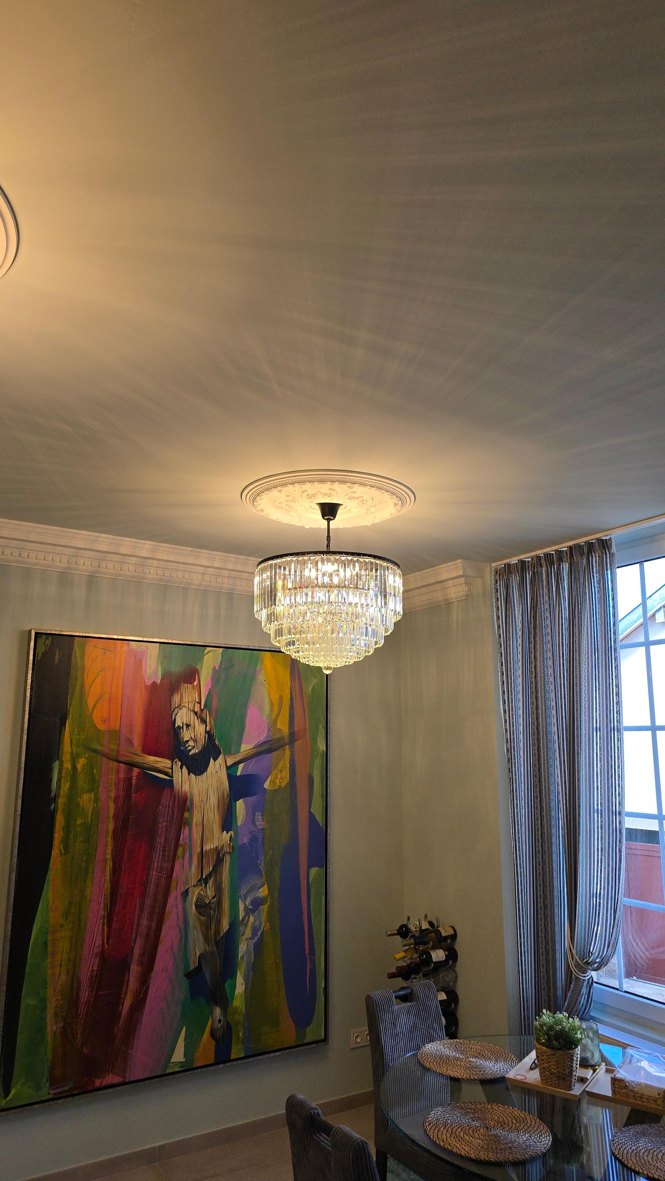 Lámpara de techo postmoderna de cristal Lustre Vintage Art Nouveau en venta 1