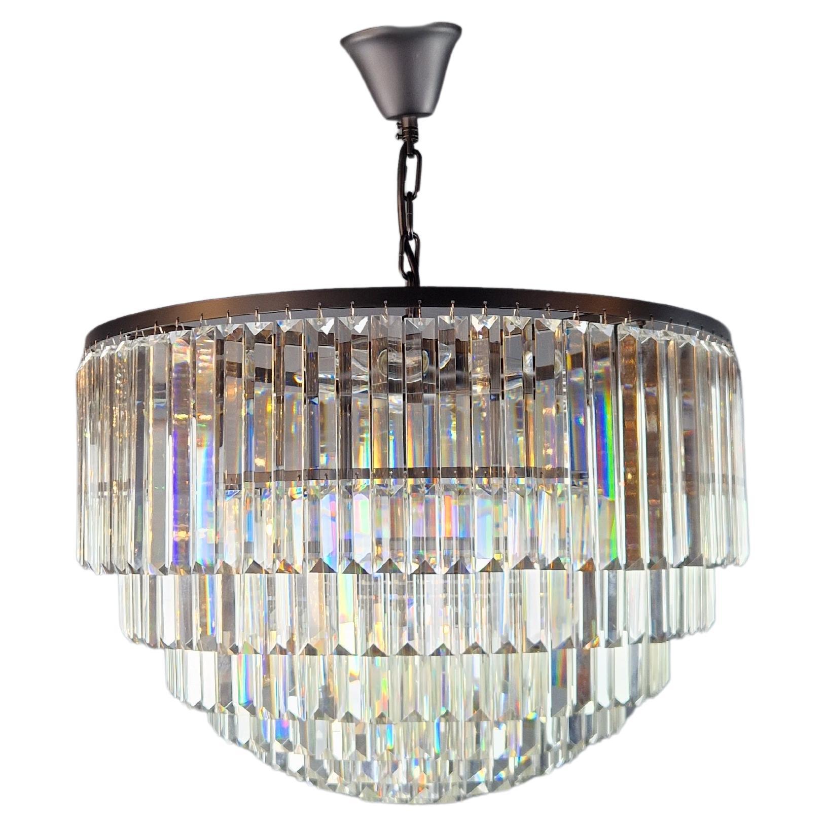 Postmodern Chandelier Crystal Ceiling Lamp Lustre Vintage Art Nouveau For Sale