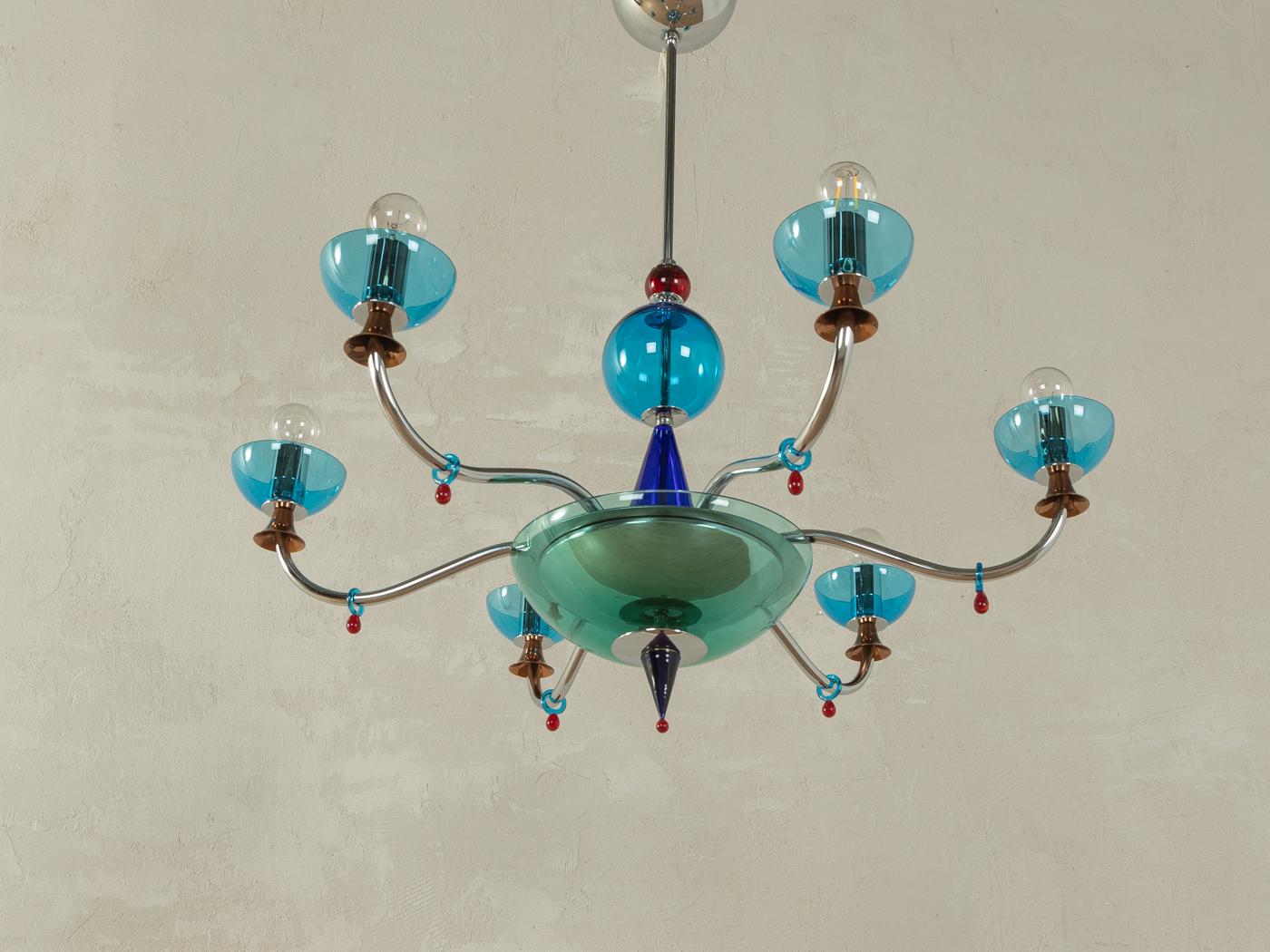 Italian  Postmodern chandelier  For Sale