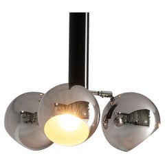 Lustre postmoderne avec sphères chromées et acier noir