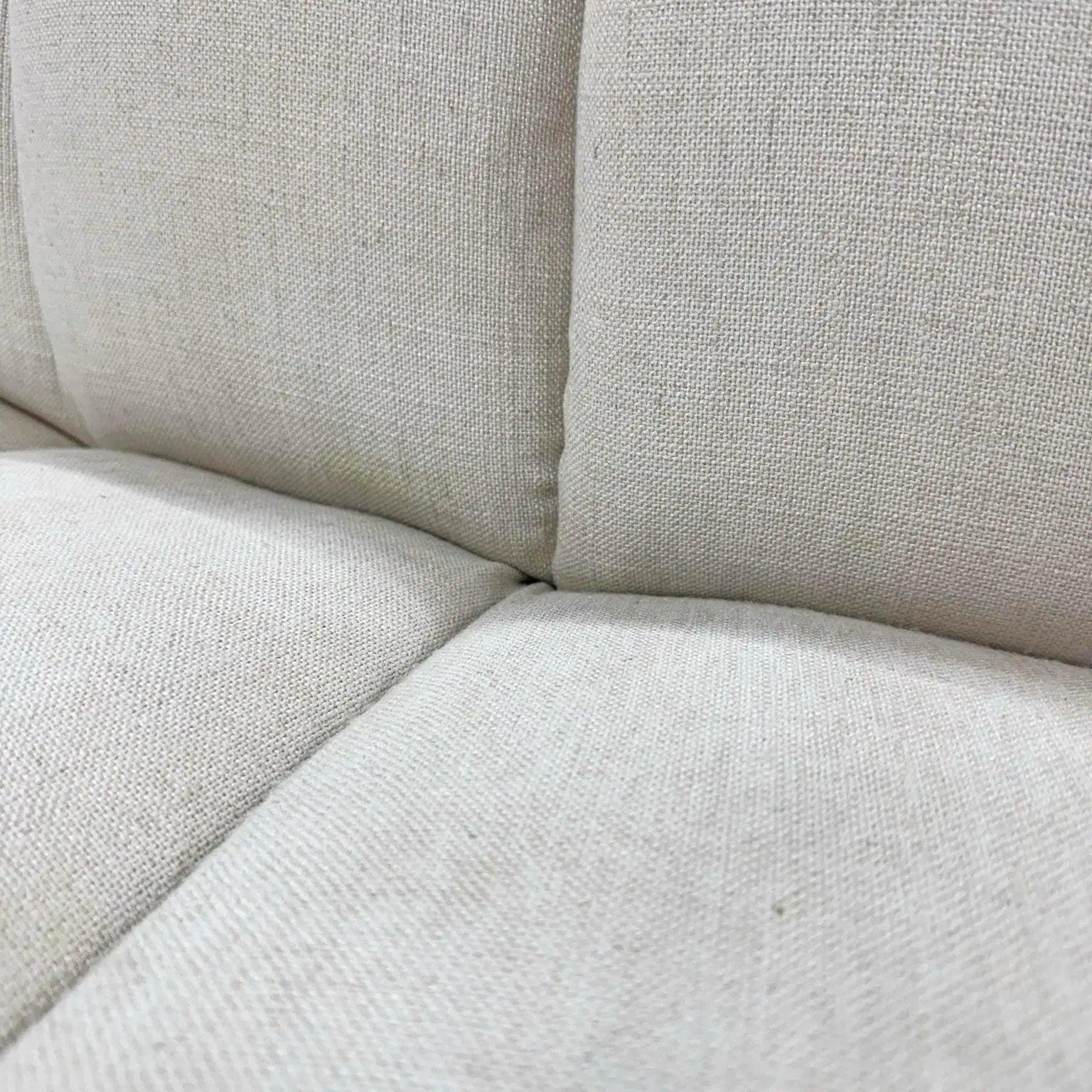 Postmodern Channeled Scalloped Beige Fabric Sections Sofa - 6 Pieces For Sale 6