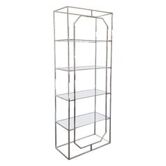 Postmoderne Etagere aus Chrom und Glas – 4 Einlegeböden