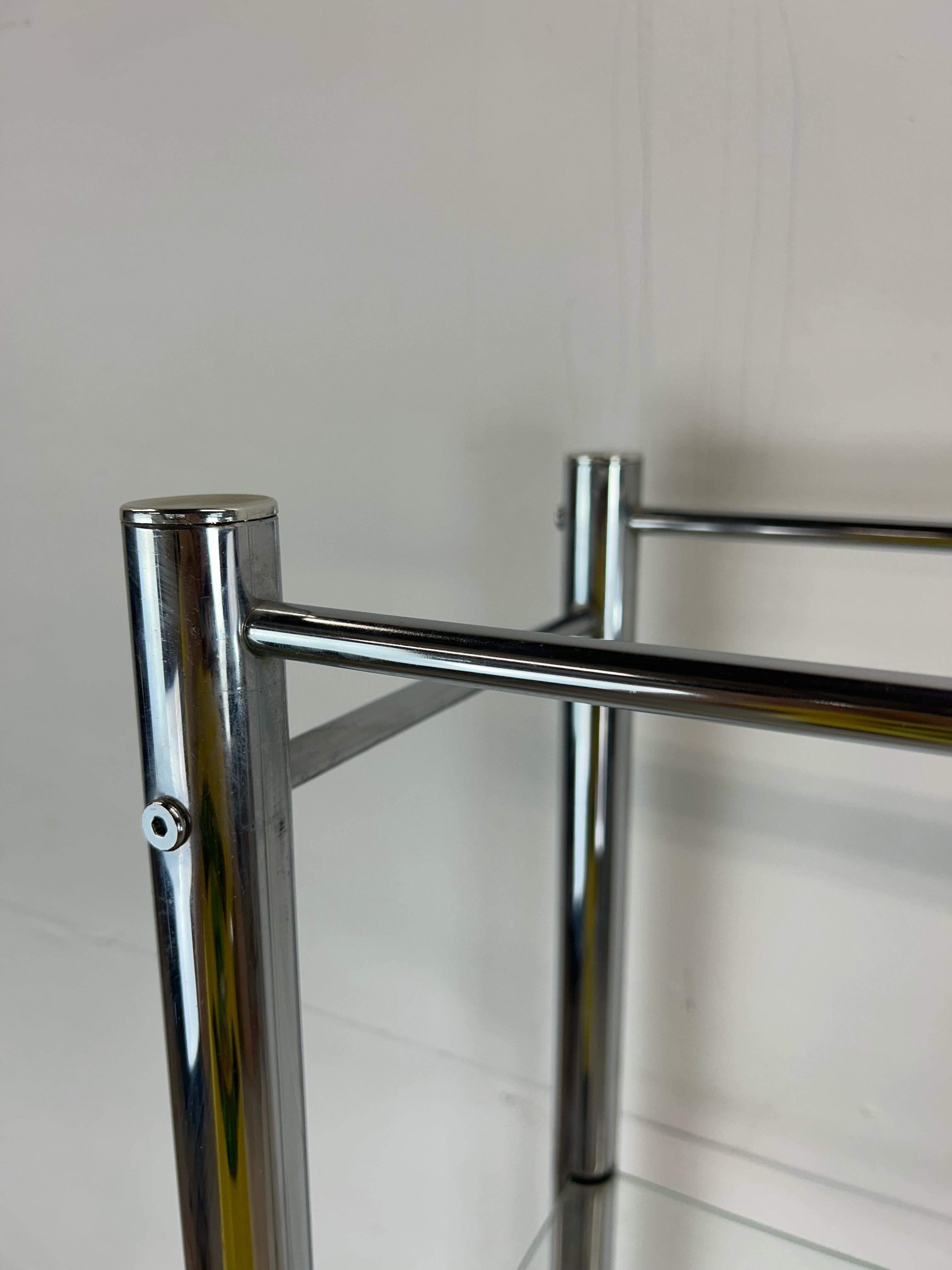 Postmodern Chrome and Glass Etagere 5
