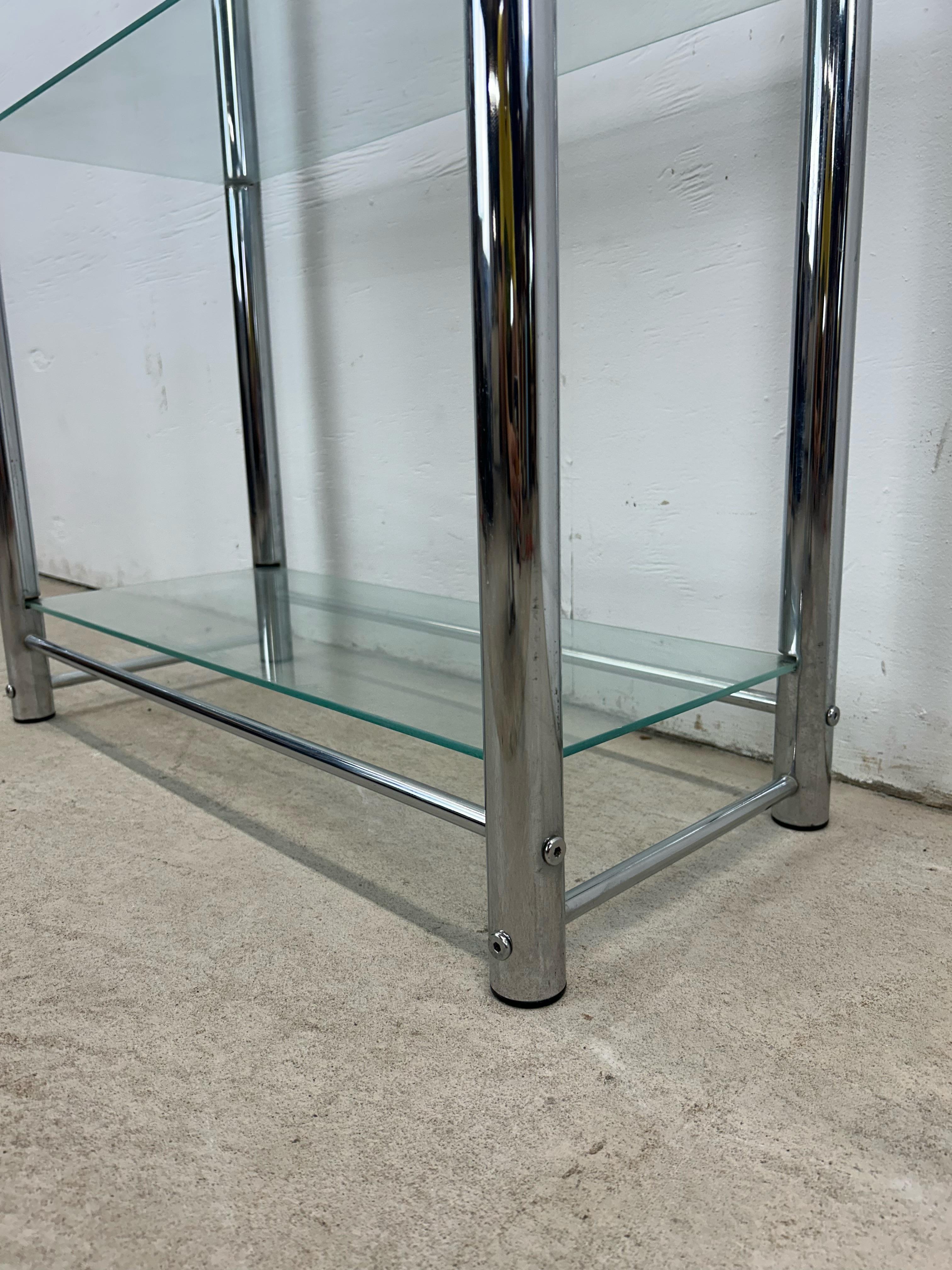 Postmodern Chrome and Glass Etagere 8