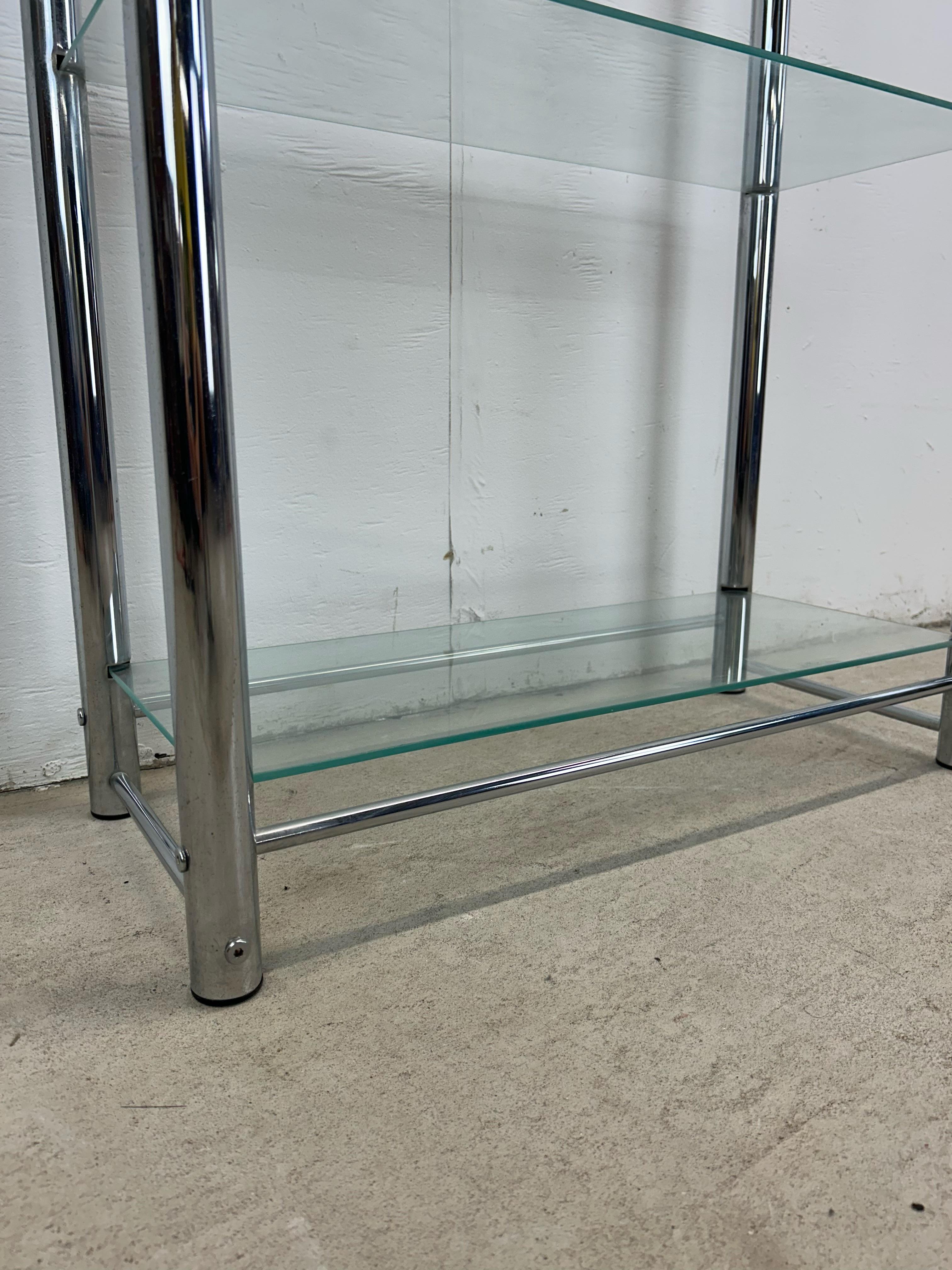 Postmodern Chrome and Glass Etagere 9