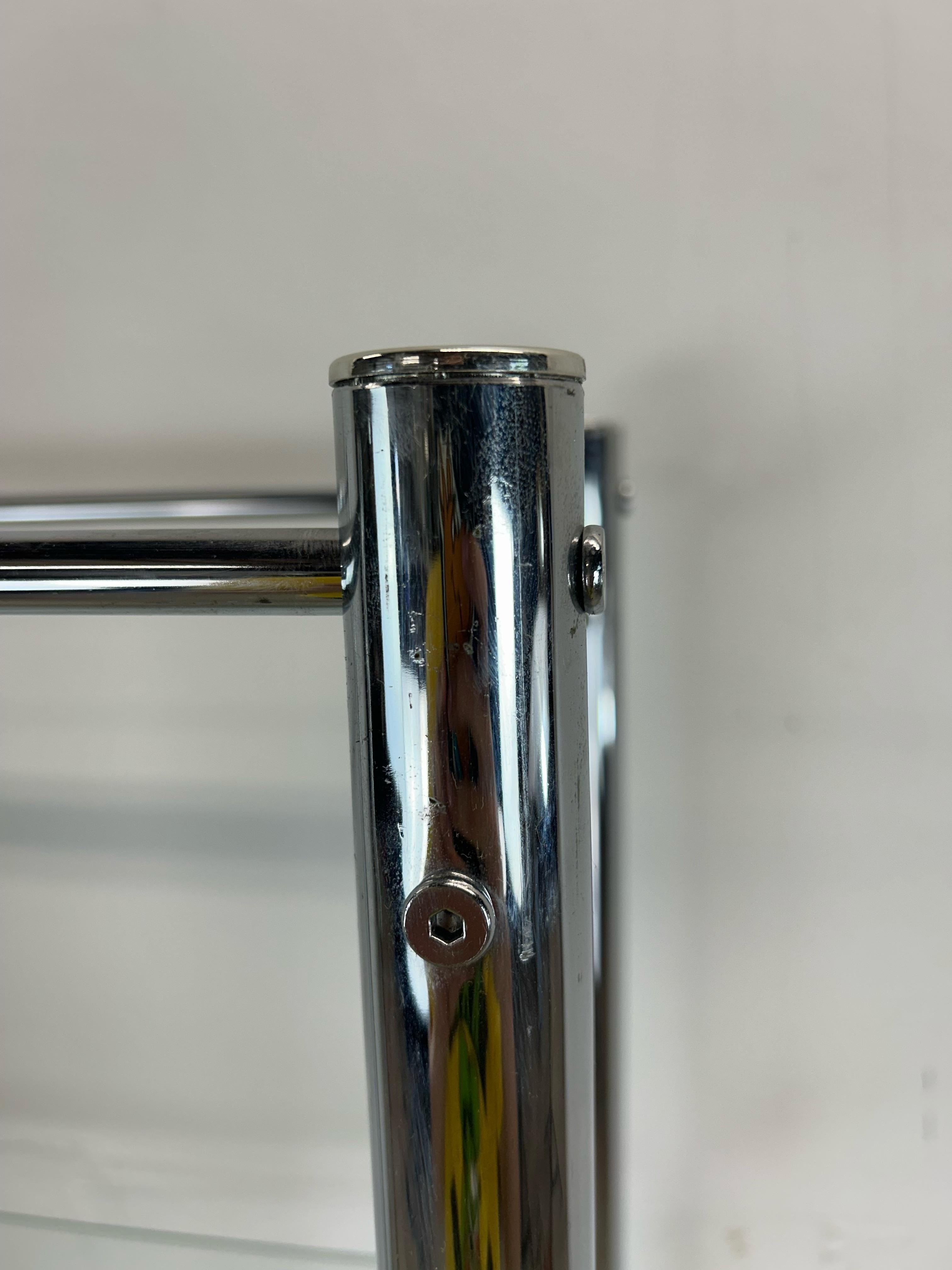 Postmodern Chrome and Glass Etagere 11