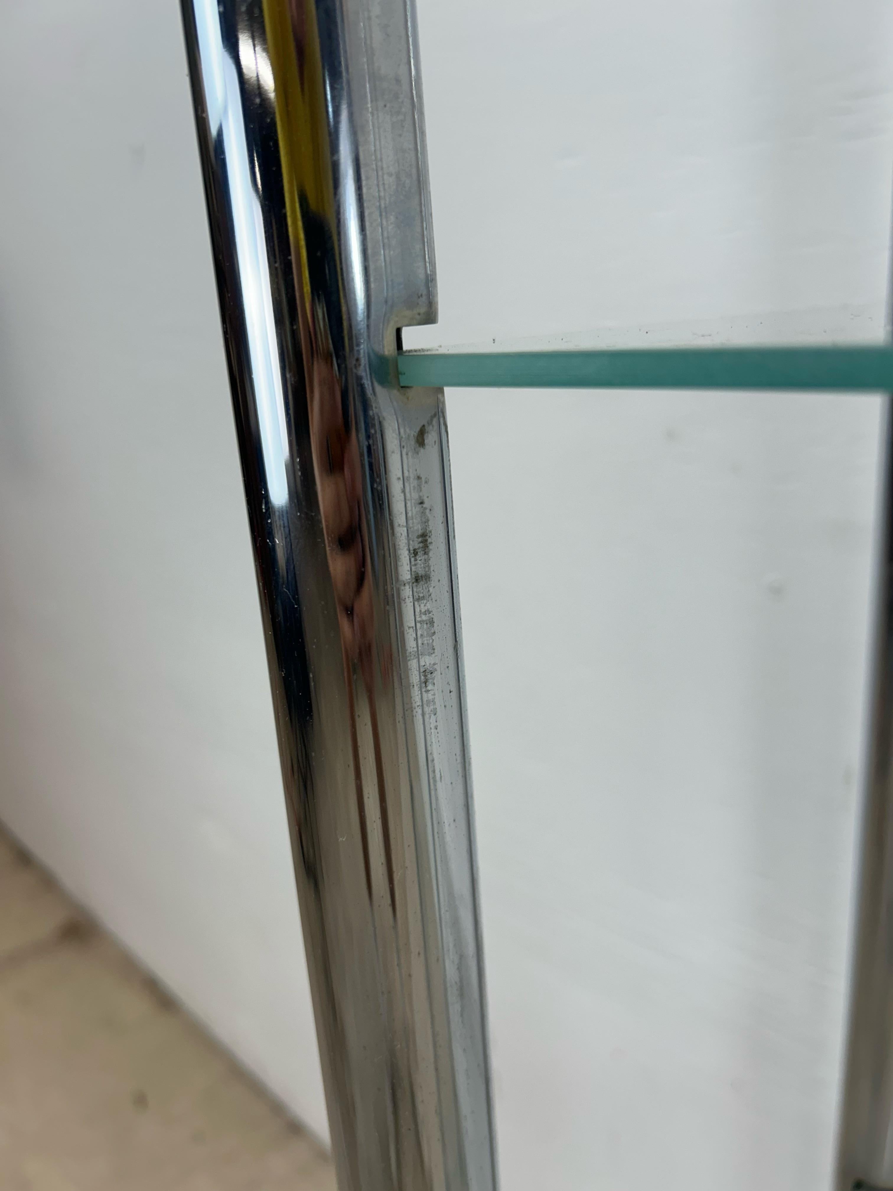 Postmodern Chrome and Glass Etagere 12
