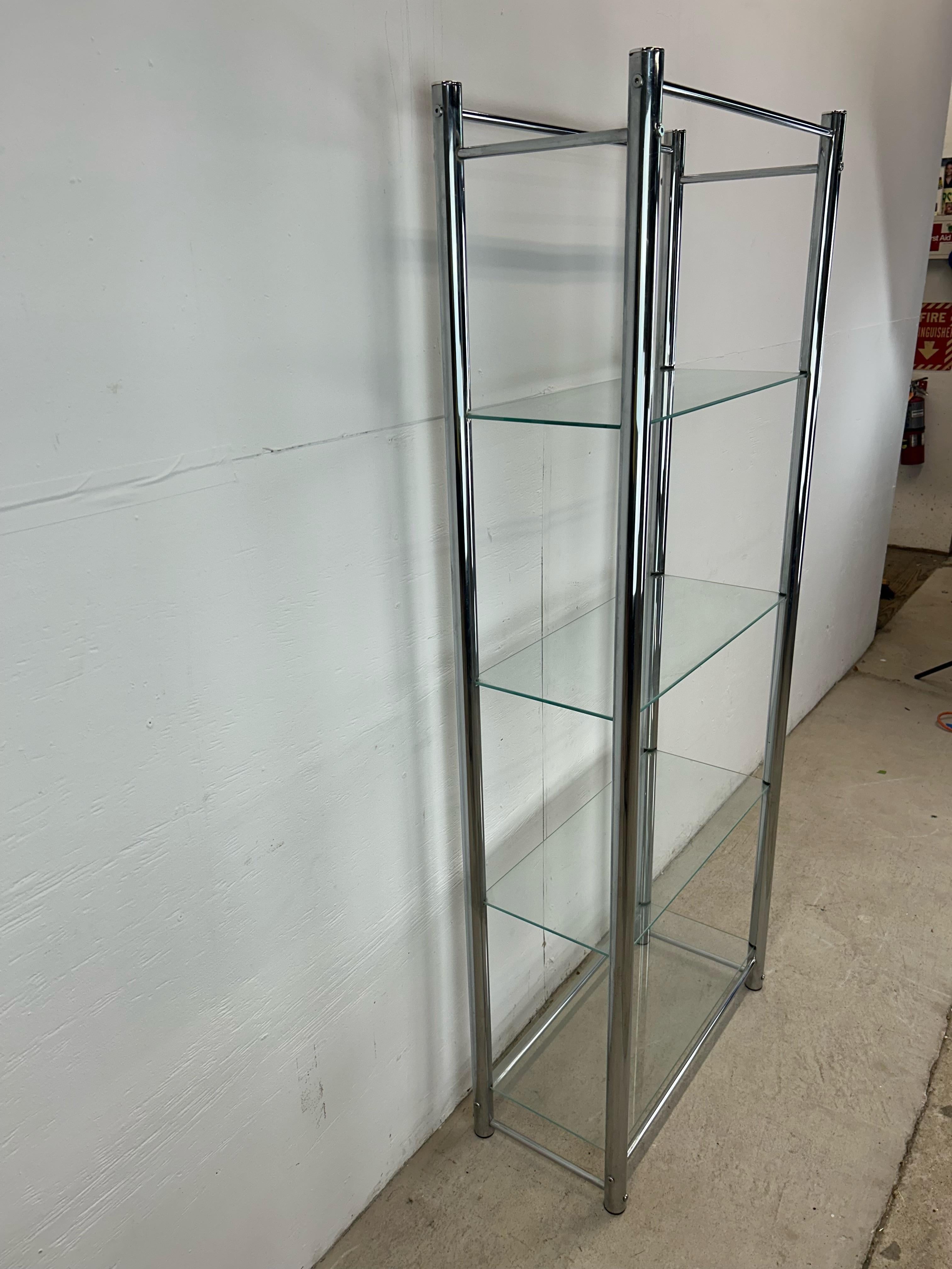 Postmodern Chrome and Glass Etagere 13
