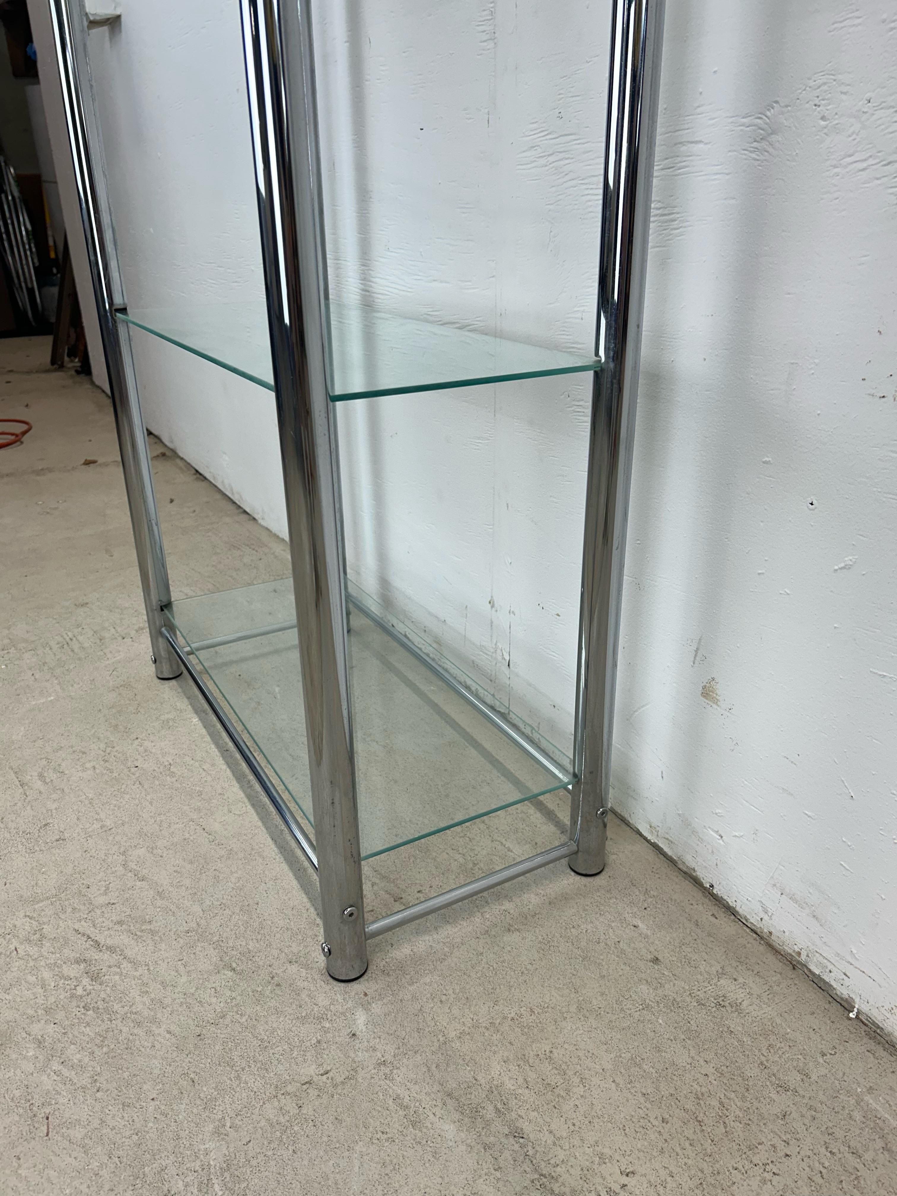Postmodern Chrome and Glass Etagere 2
